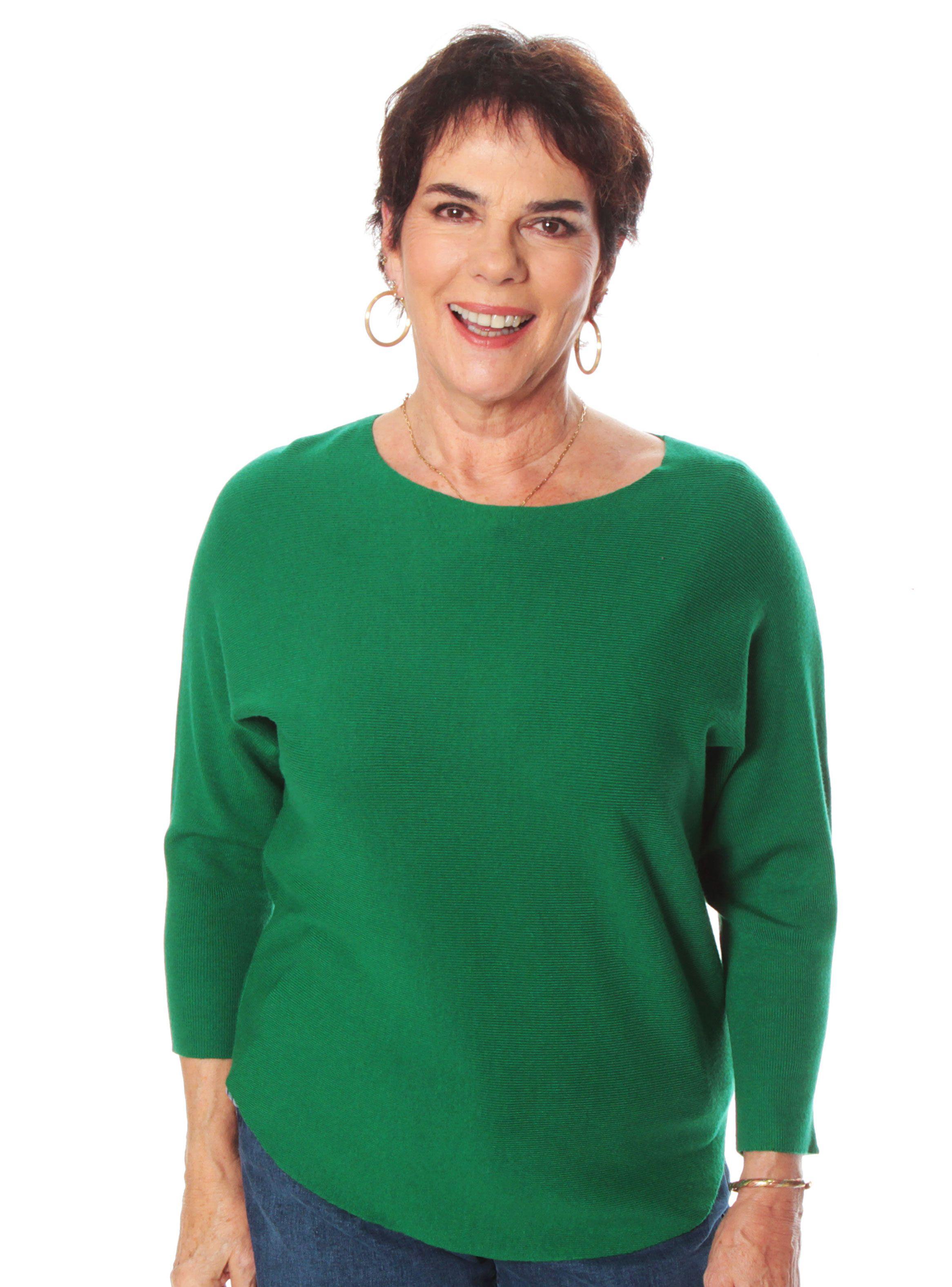 Sweater Escote Redondo Manga 3/4 Sólido-0