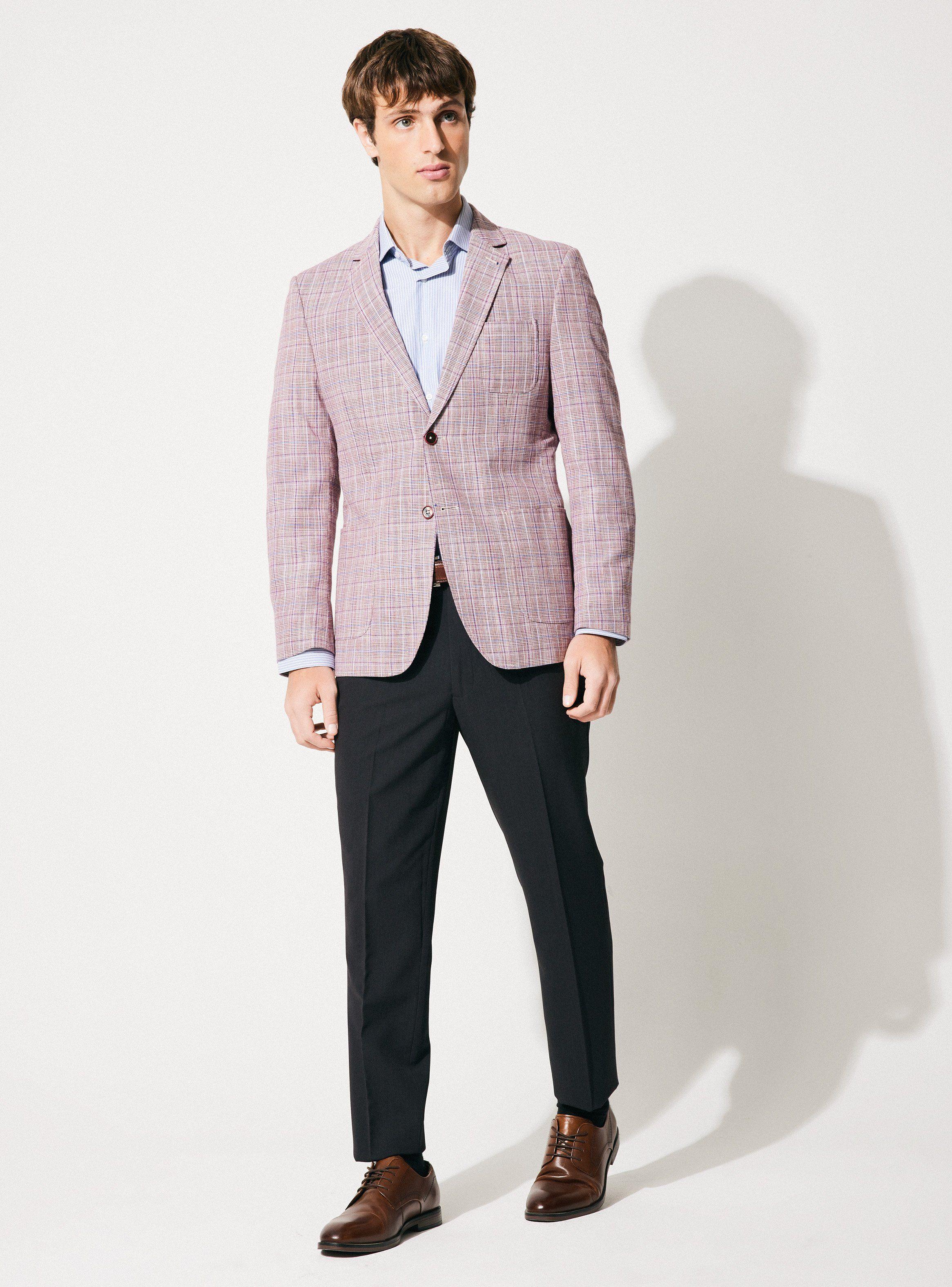 Blazer Vestón Recto Liso Slim Fit-4