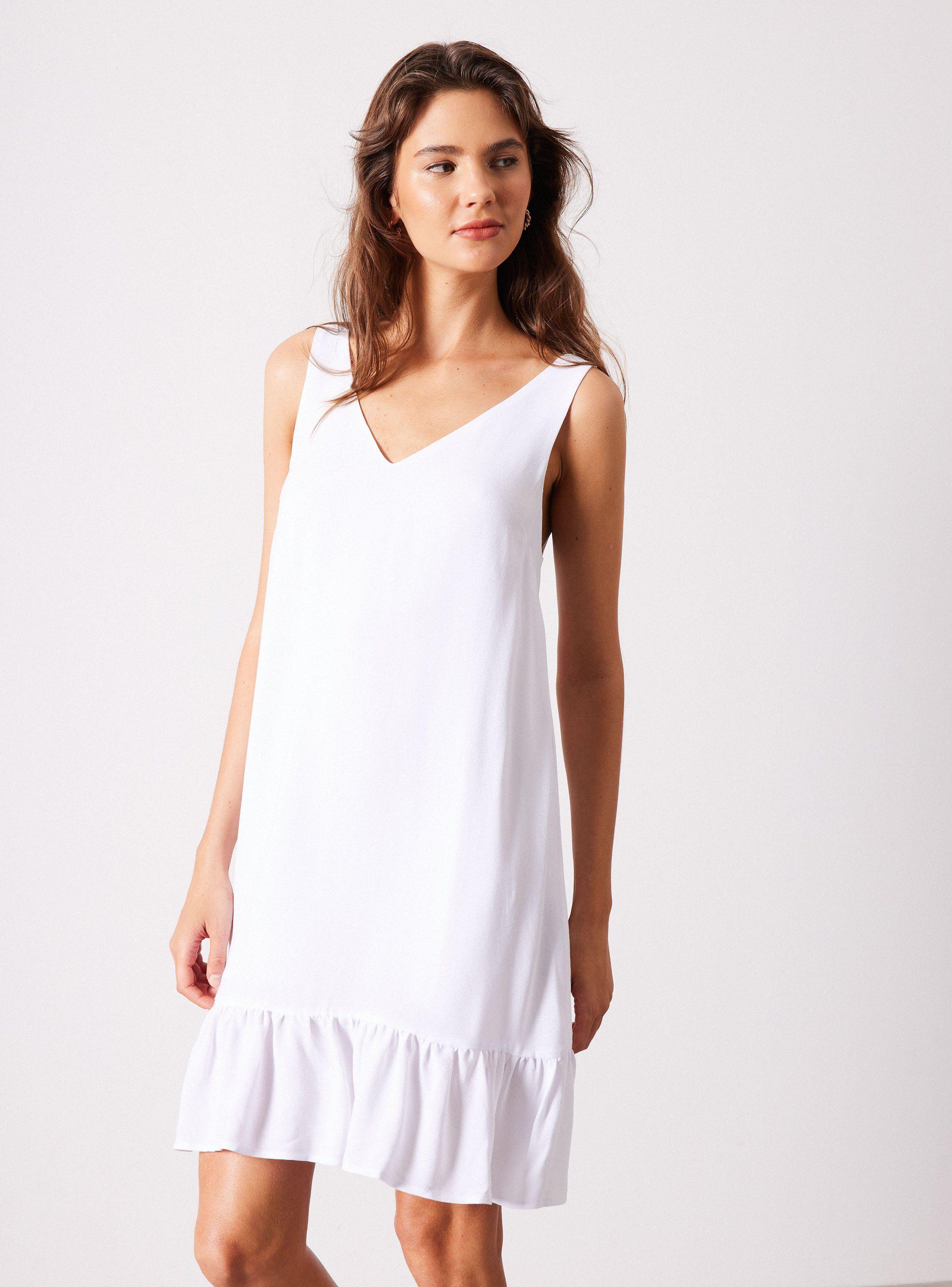 Vestido Corto Escote V y Tirante Ancho-0