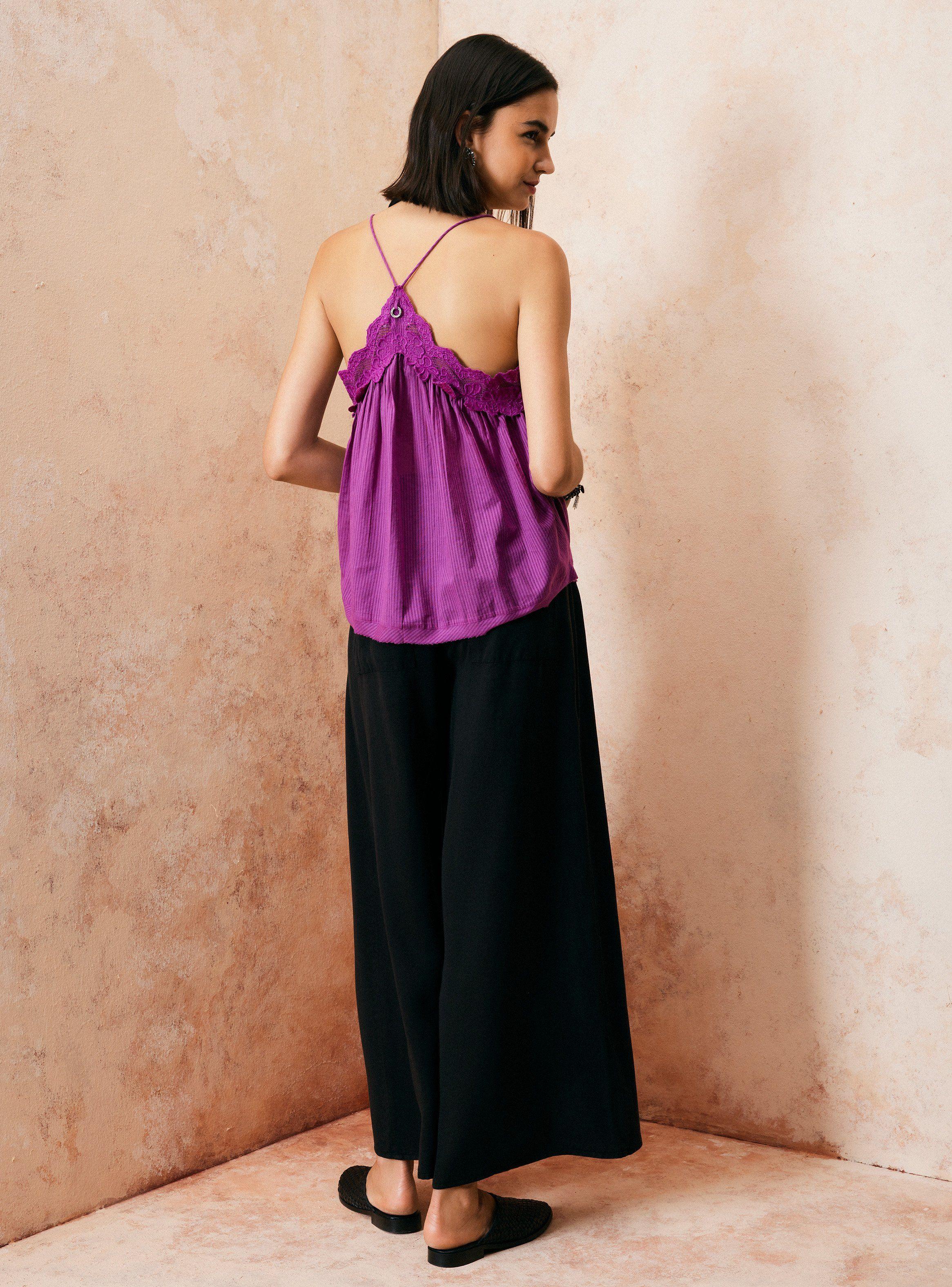 Blusa Aplicación en Escote-5