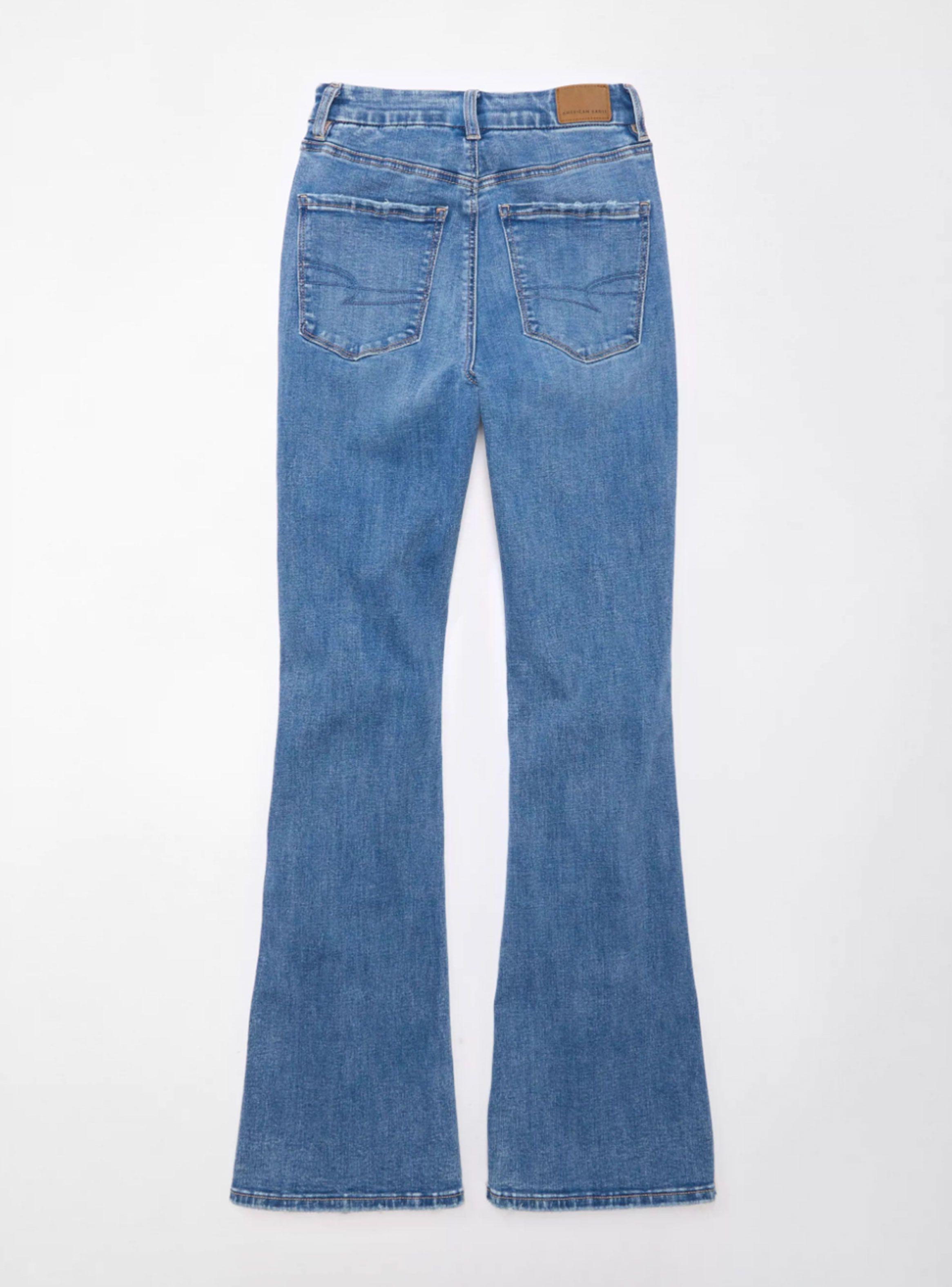 Jeans Ae Next Level Flare Curvy Tiro Alto Roturas-3