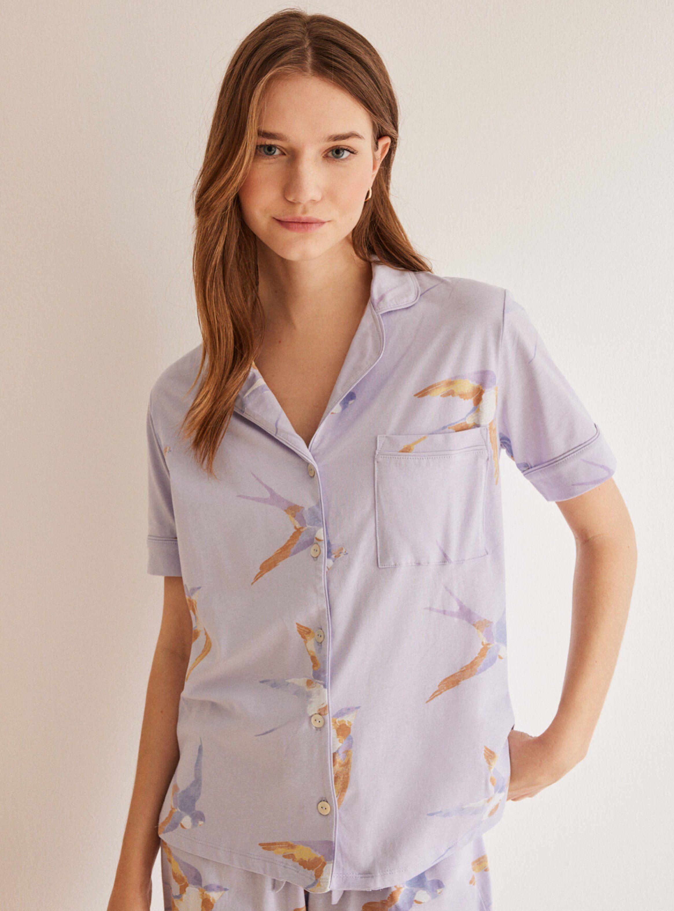 Pijama Camisero Golondrinas Algodón-1