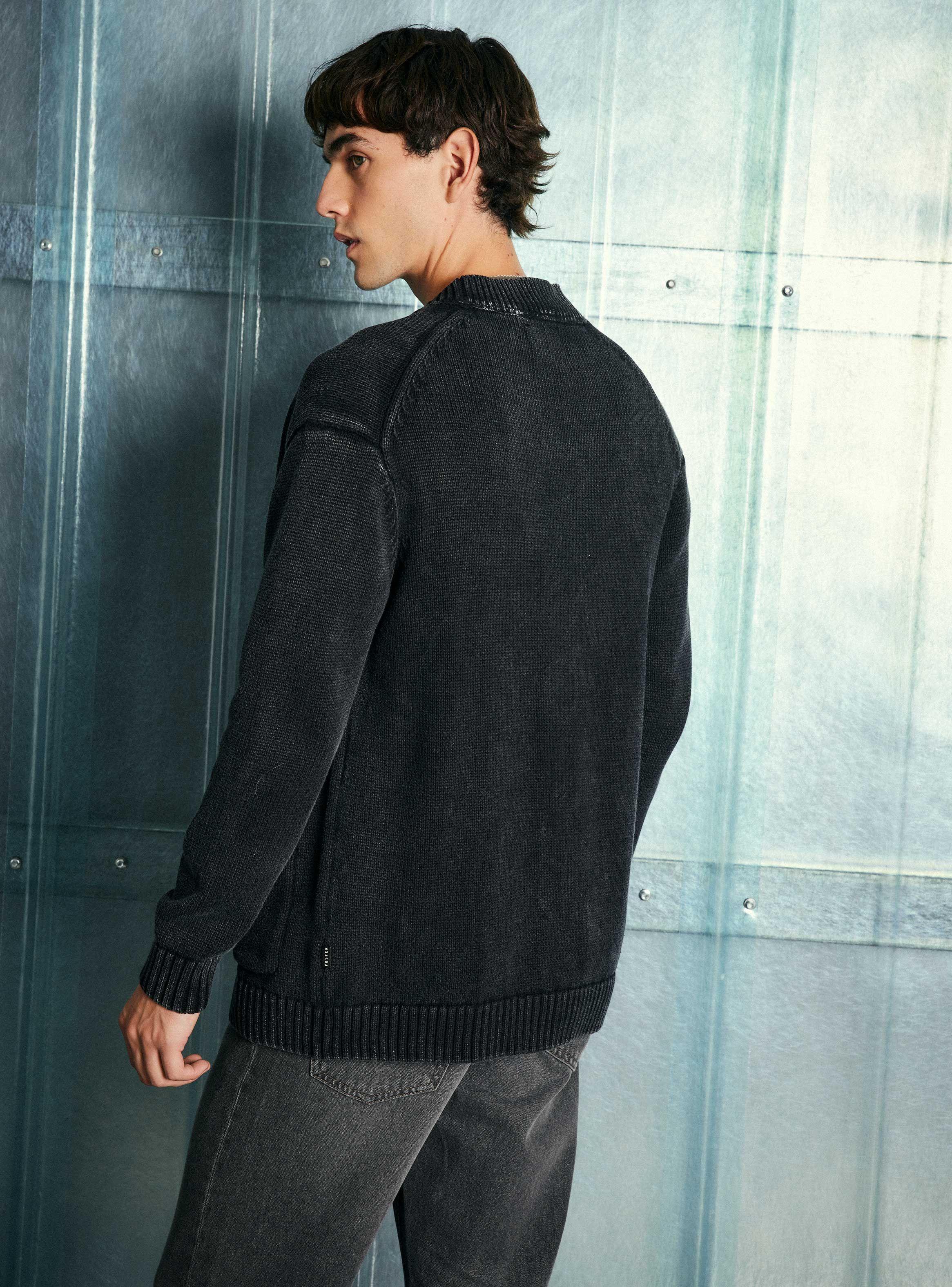 Chaleco Cardigan Lavado Bolsillos-1