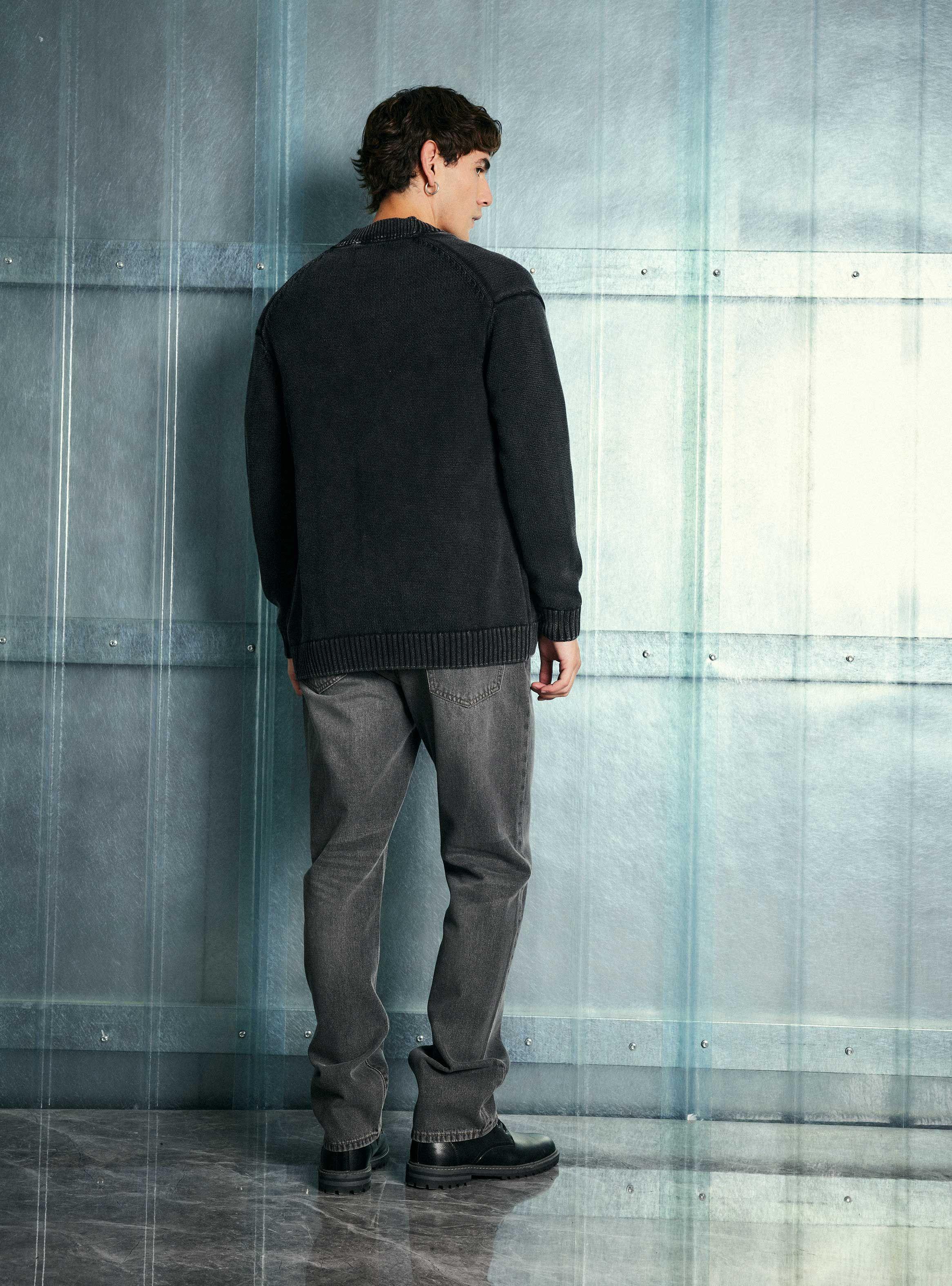 Chaleco Cardigan Lavado Bolsillos-5