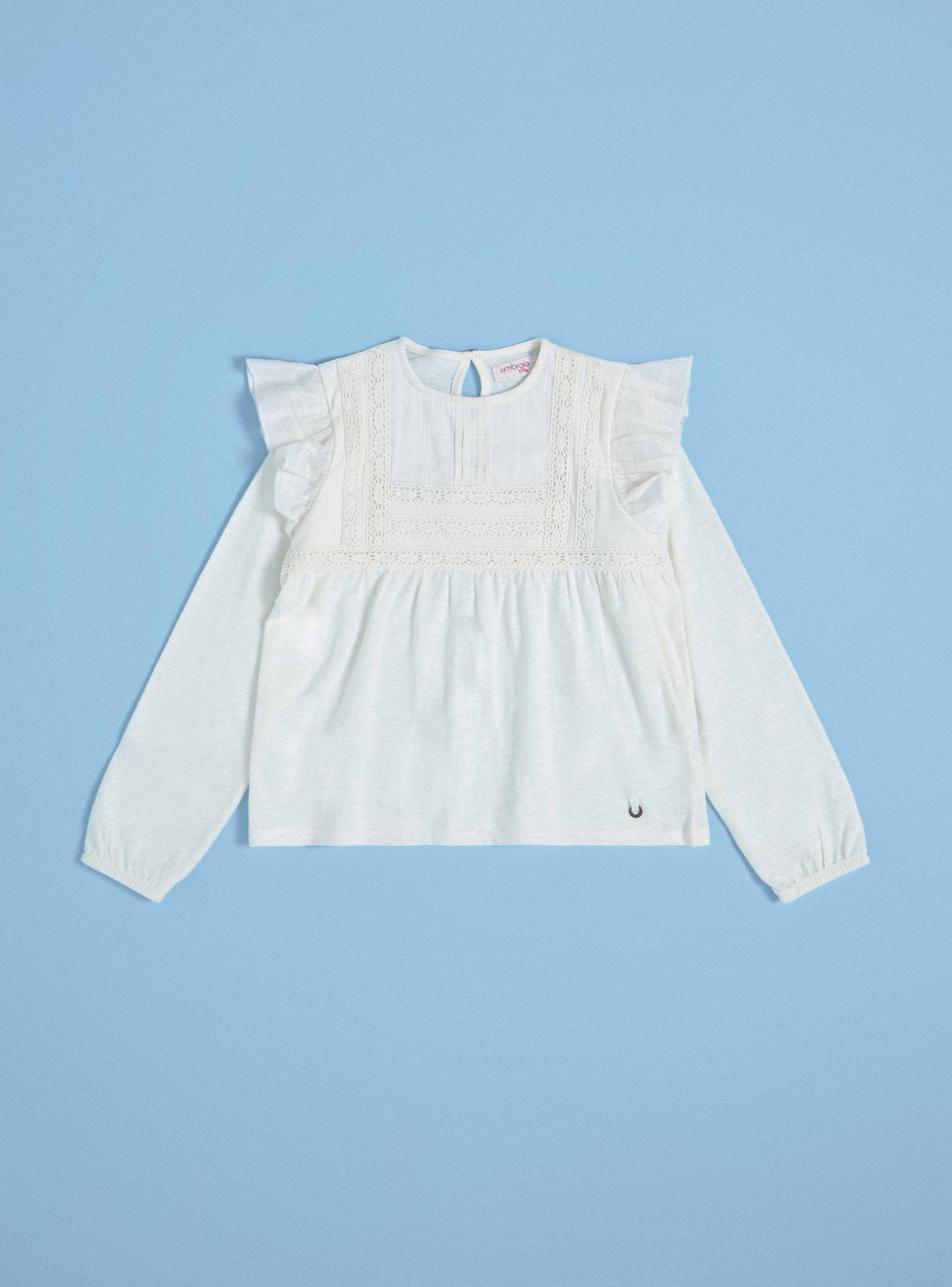 Polera Cintas Broderie Manga con Elástico-2