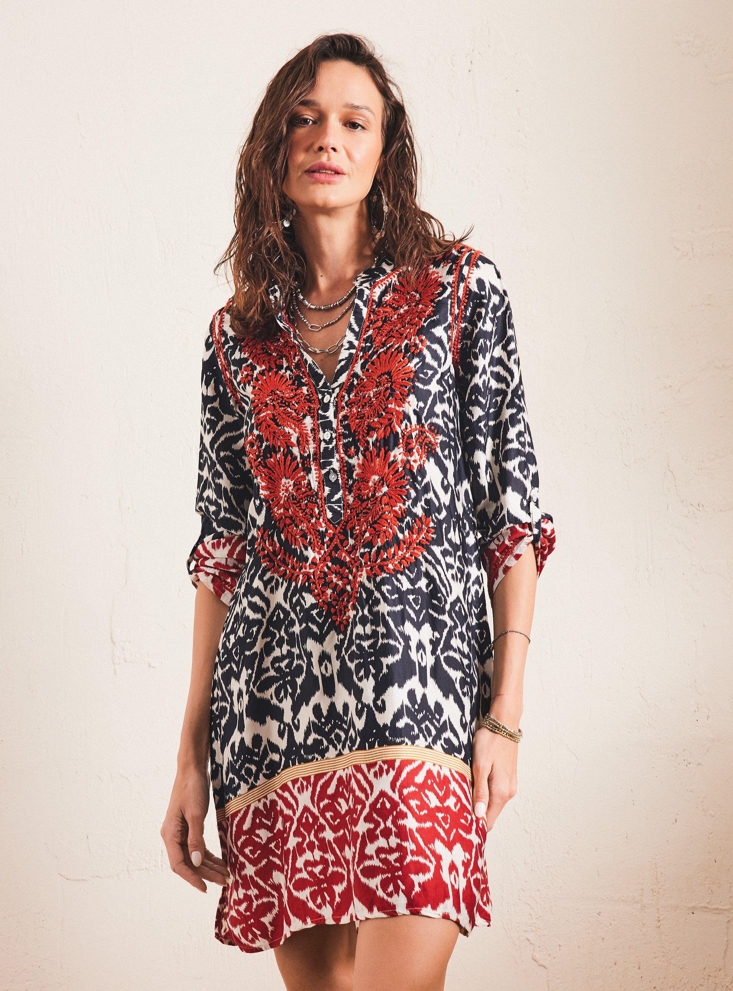 Vestido Bordado y Estampado-0
