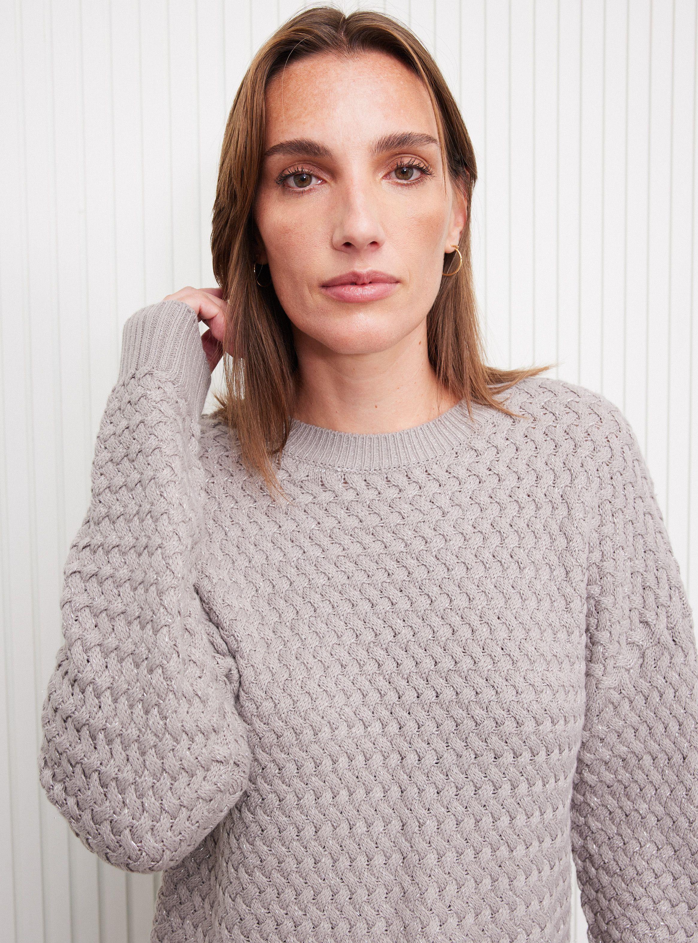 Sweater Jacquard con Hilo Metálico-2