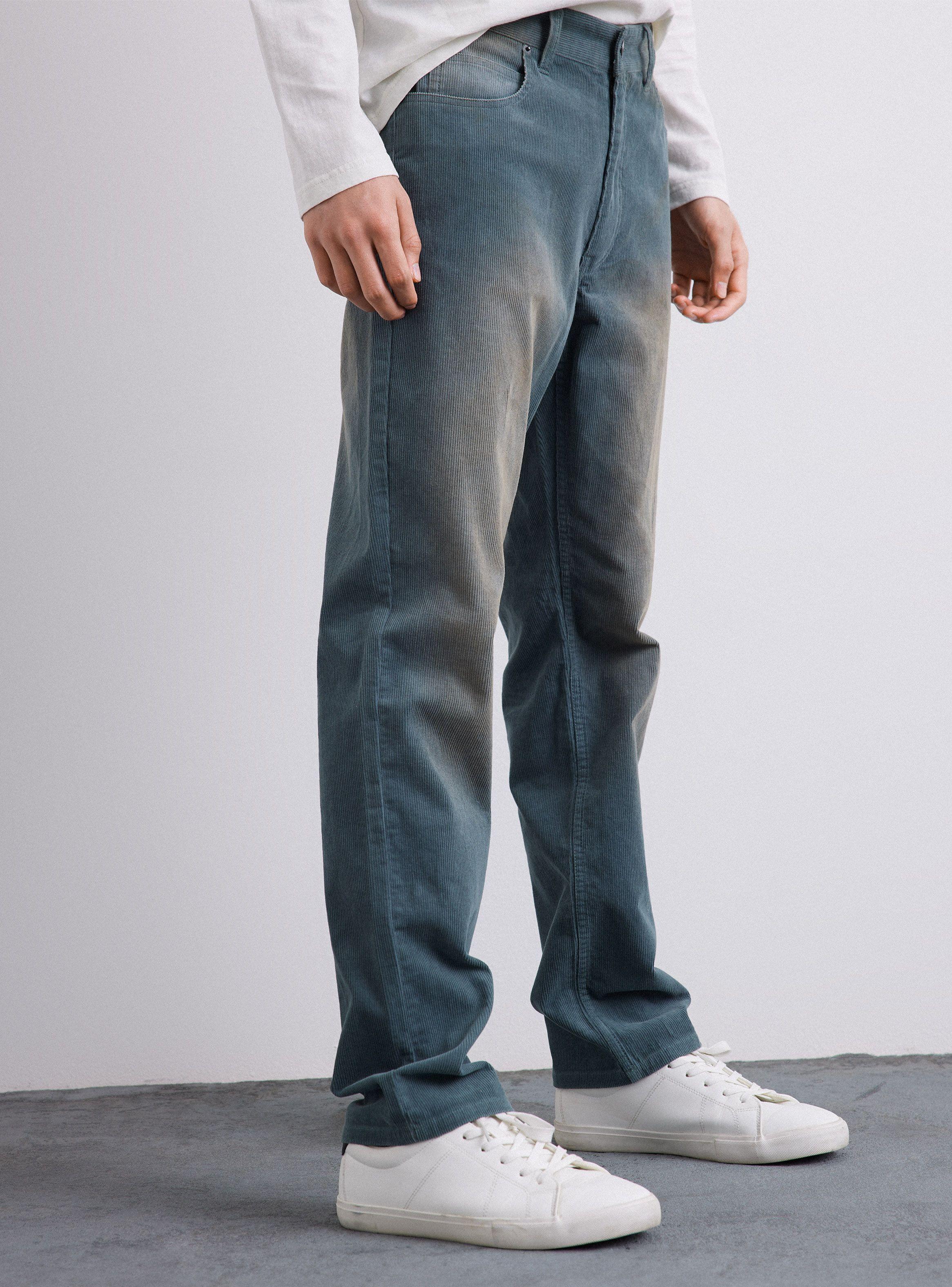 Pantalón Cotelé con Sobreteñido Grunge-0