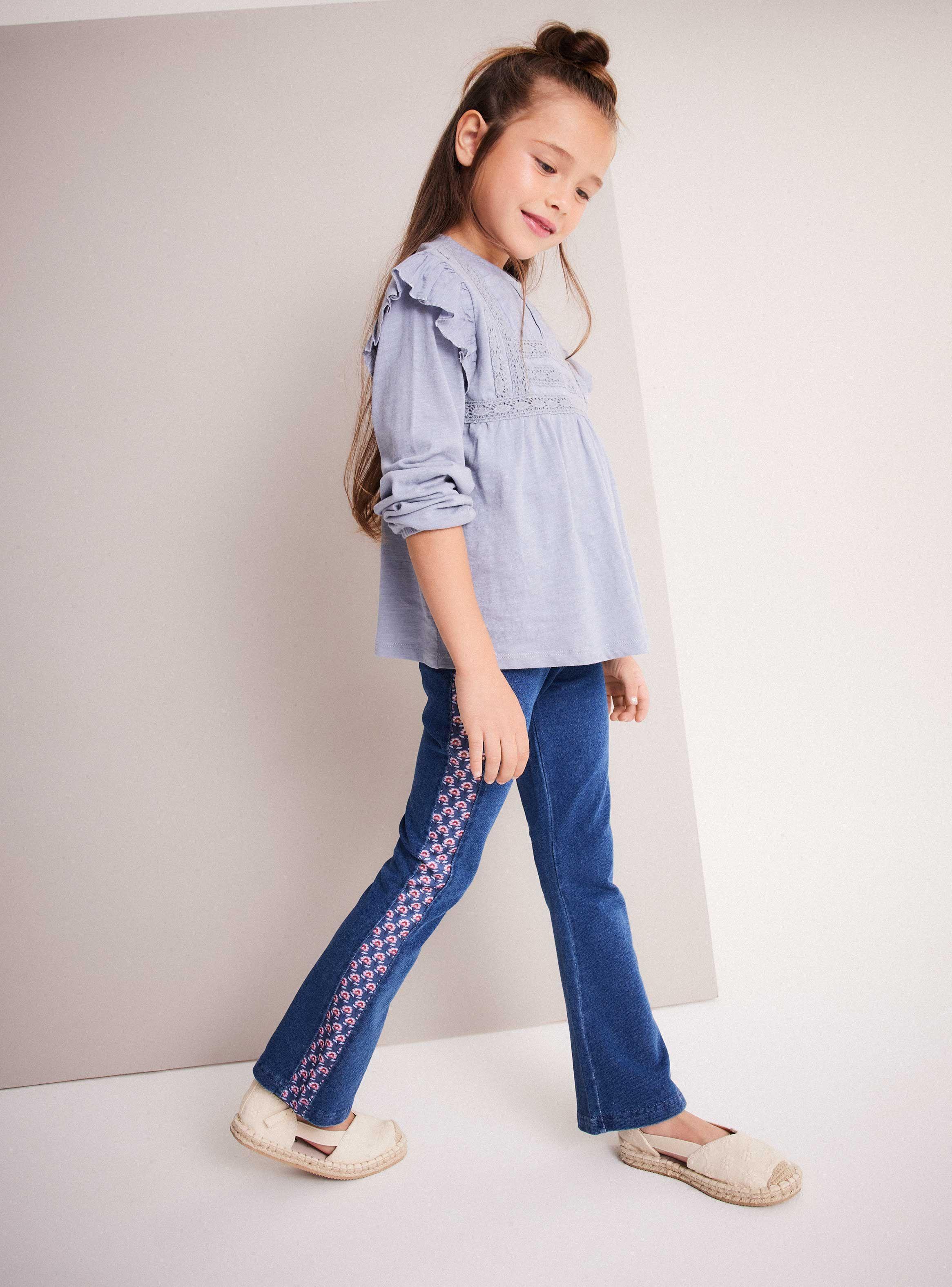 Calza Look Denim con Costados Estampados-0