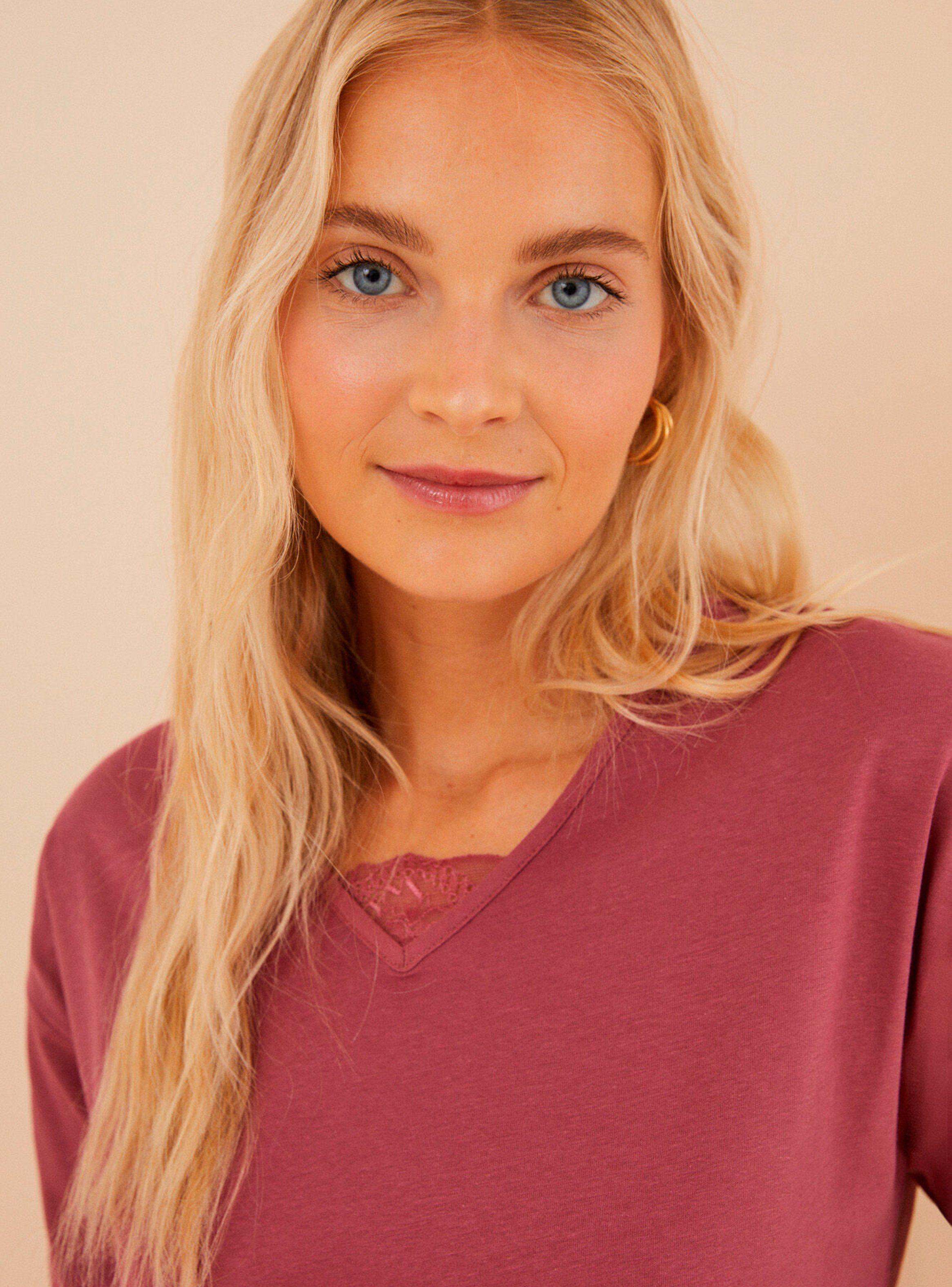 Polera Algodón Blonda y Vivo Satén-2