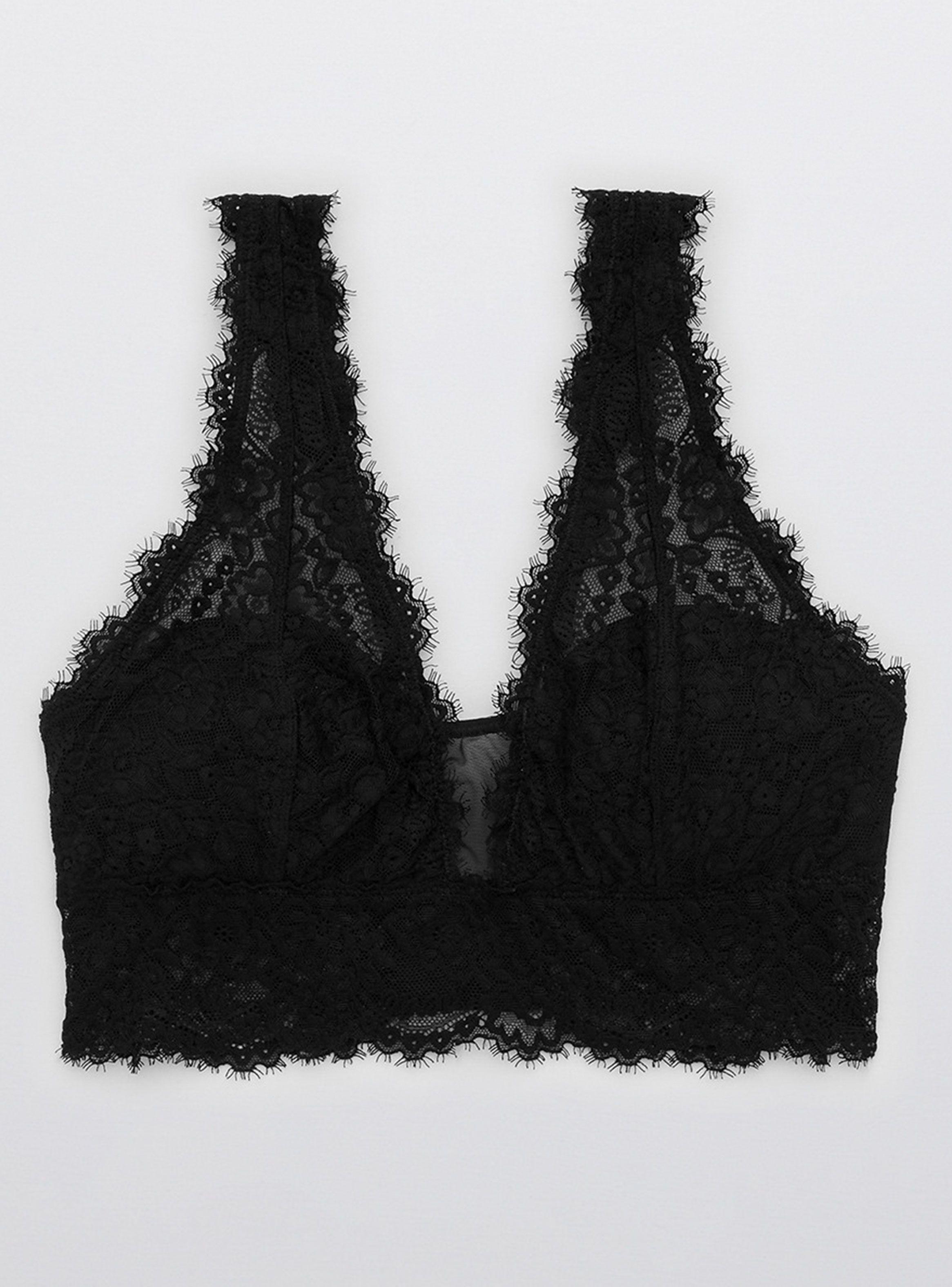 Bralette Eyelash Lace Plunge-0