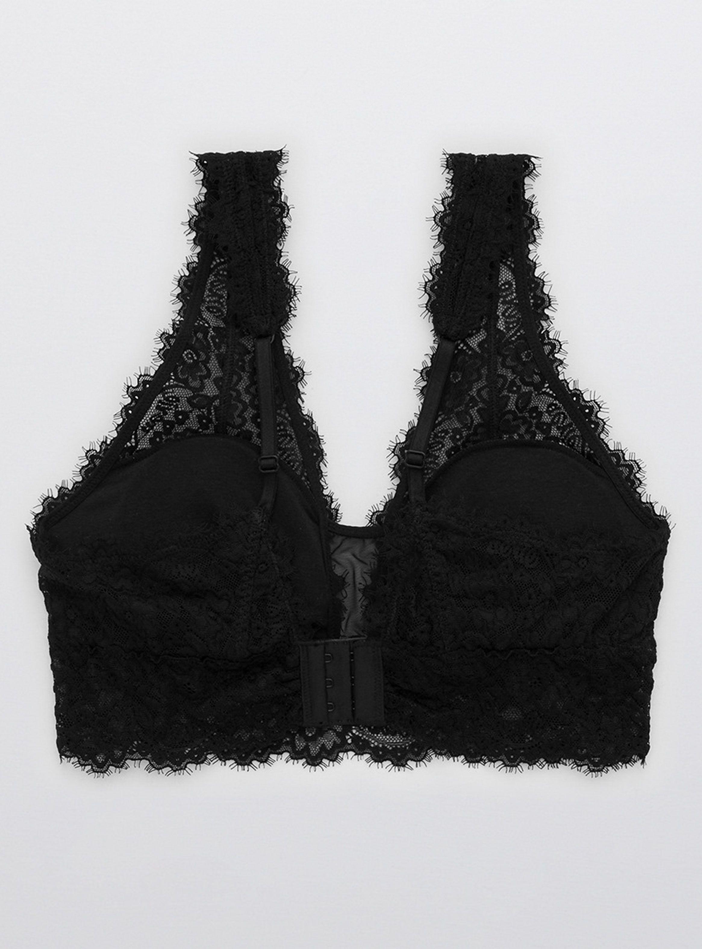 Bralette Eyelash Lace Plunge-1