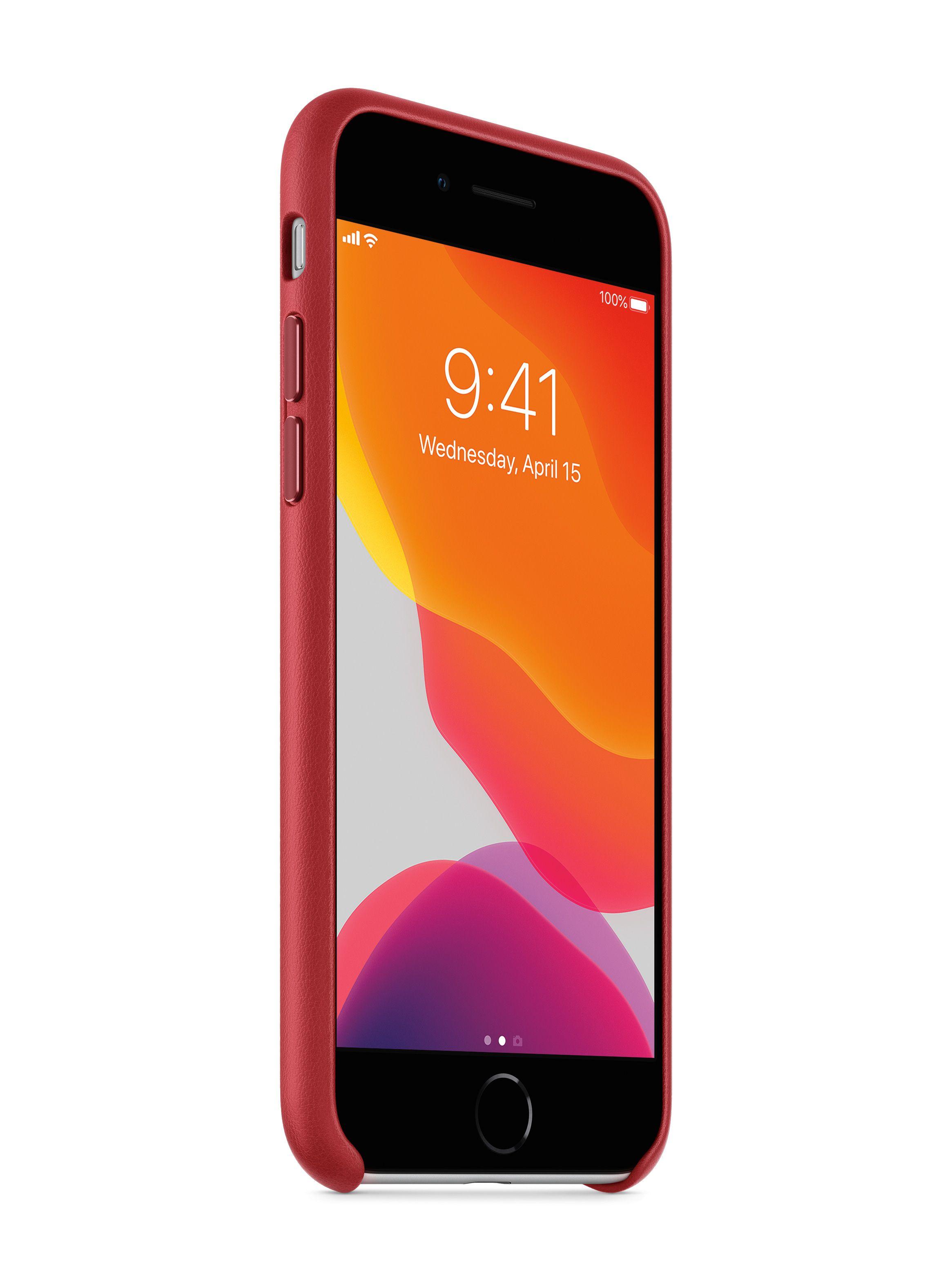 Carcasa para iPhone SE 2020 Cuero Rojo-1