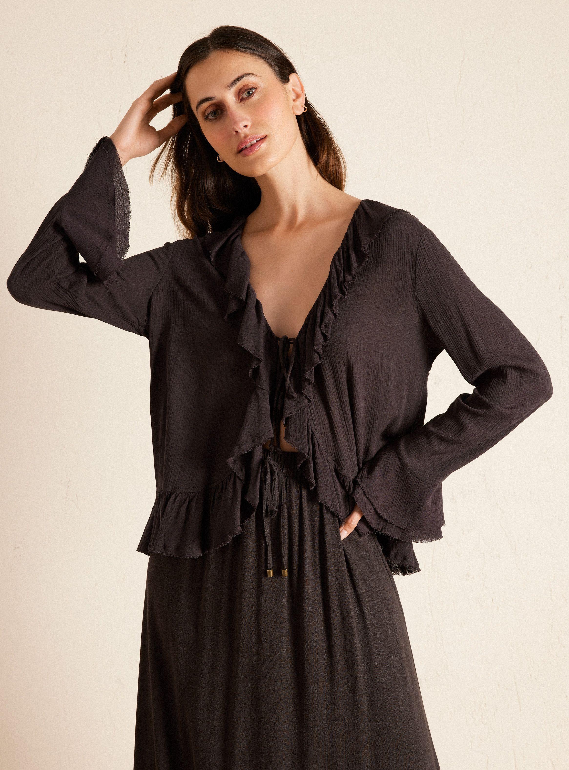 Blusa con Amarra y Vuelos-0