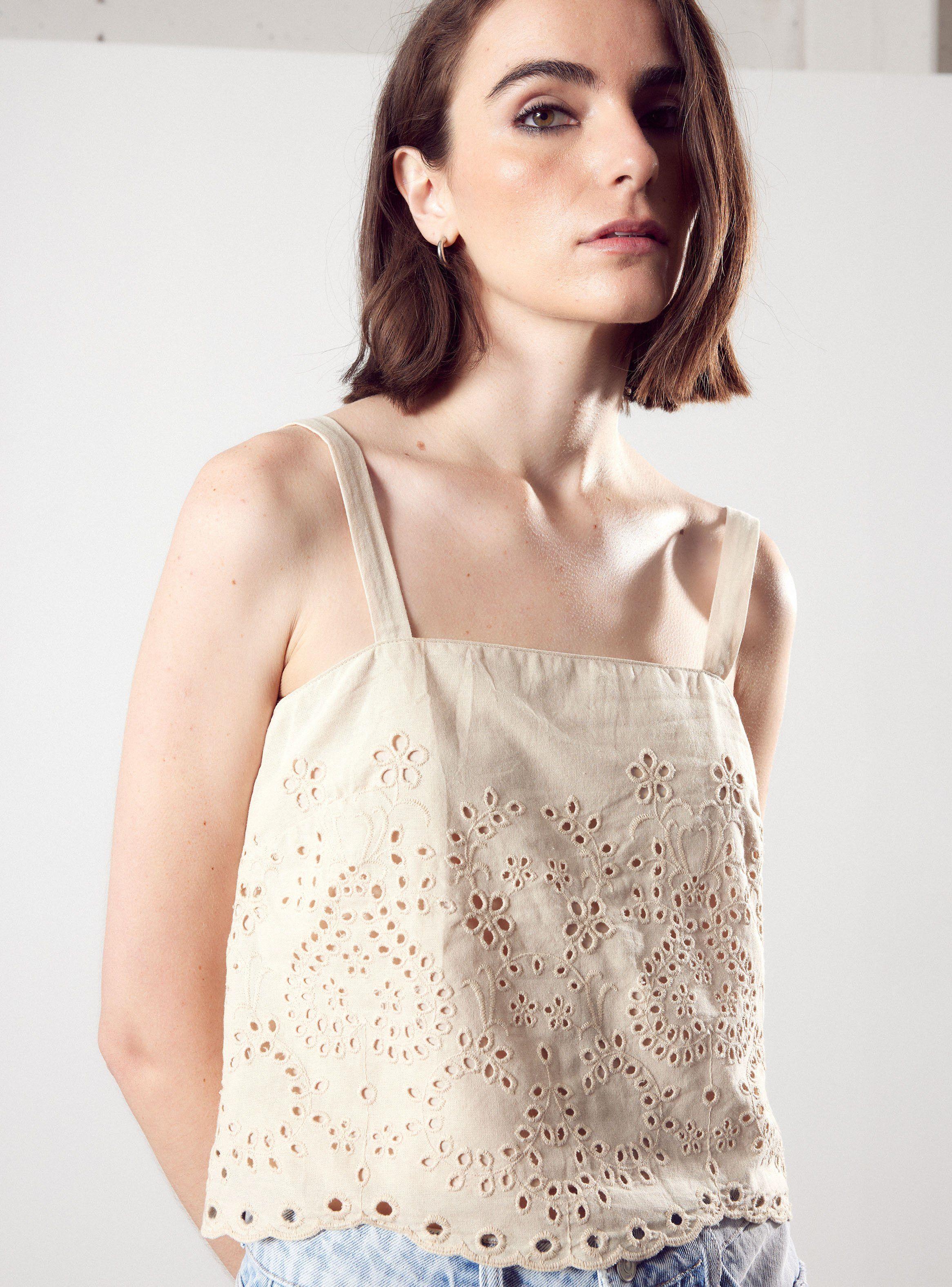 Blusa Crop Basta Broderie-2
