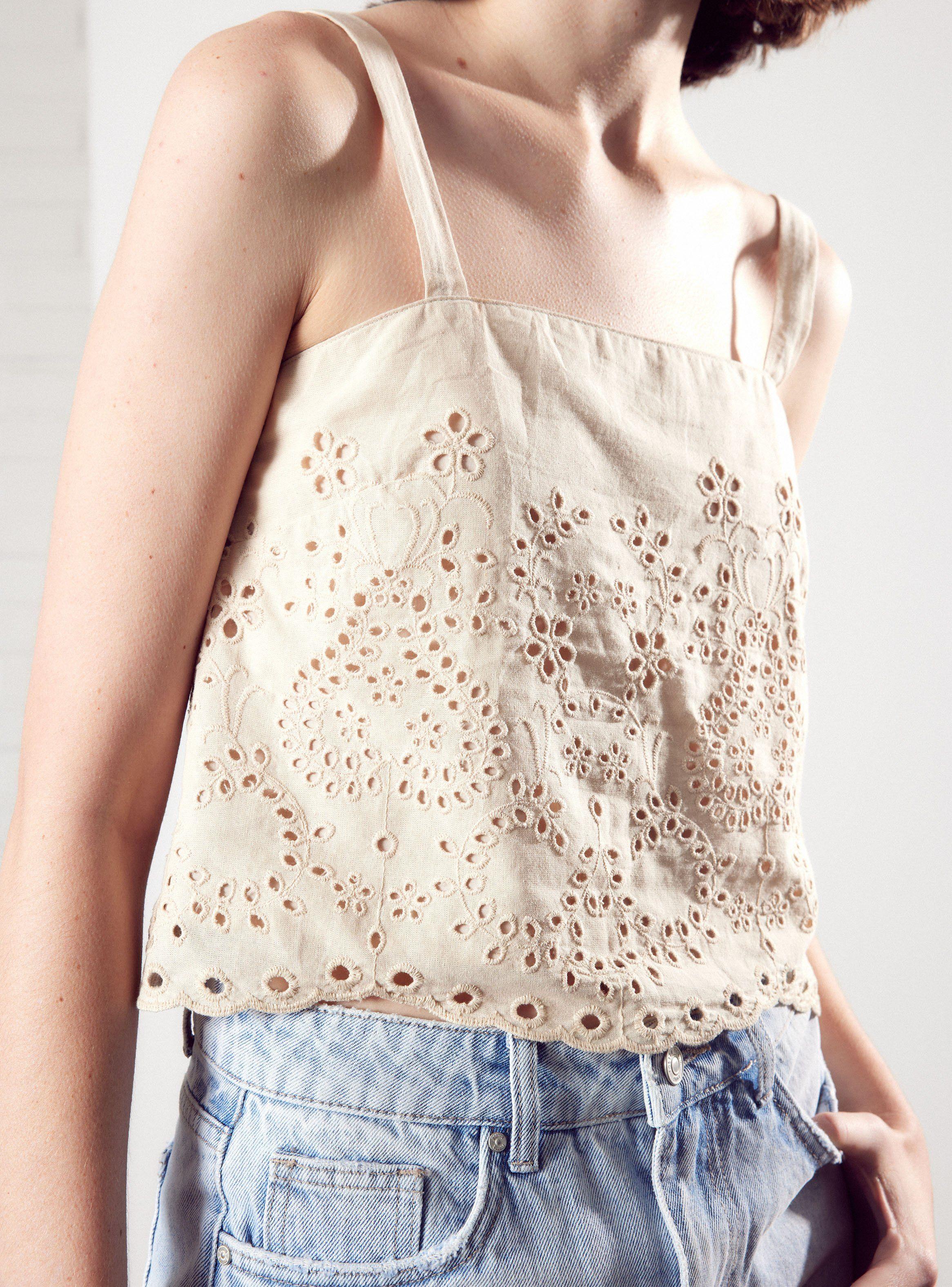 Blusa Crop Basta Broderie-3