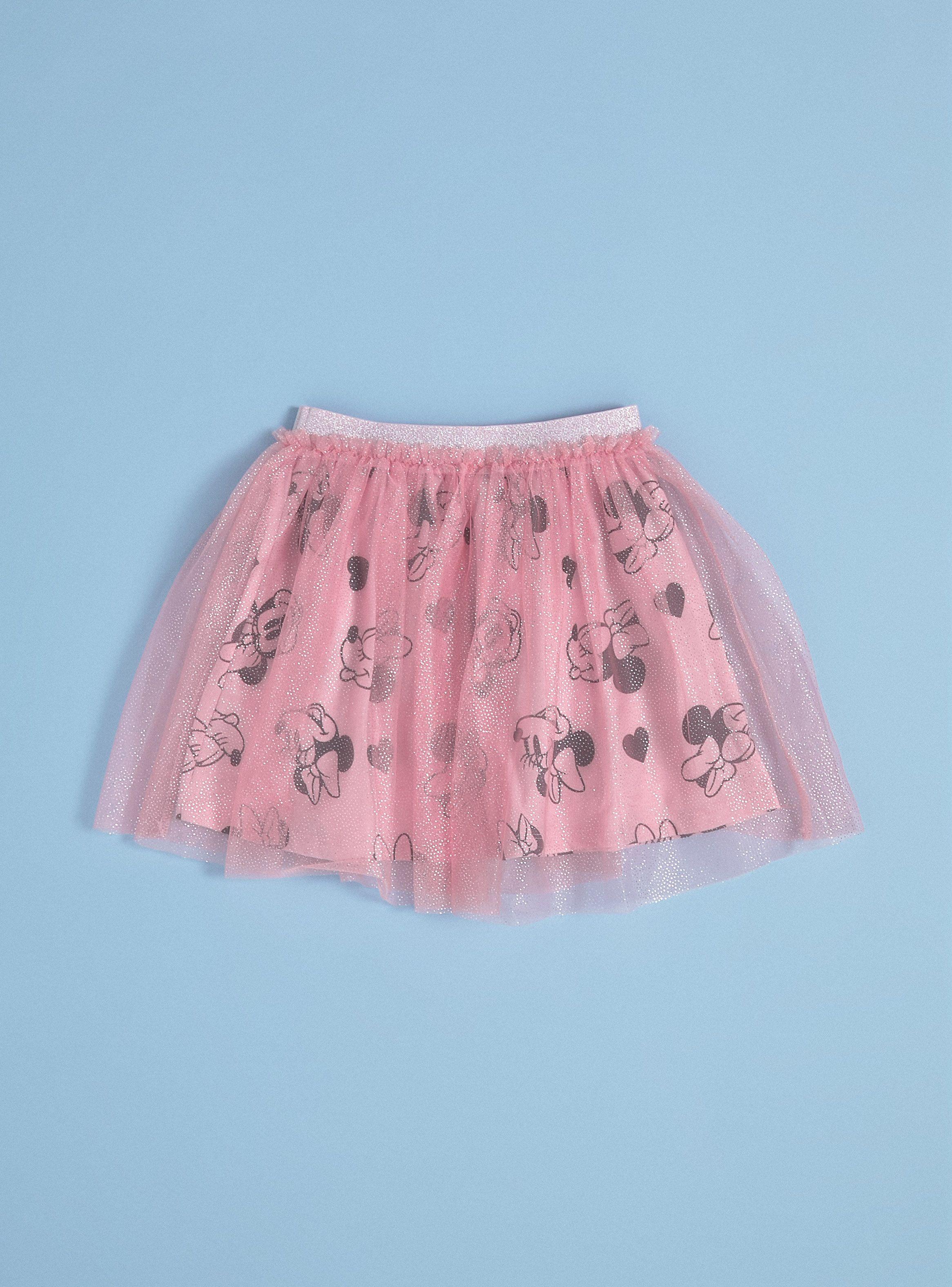 Falda de Tulle Rosada con Glitter Minnie Mouse Disney-3