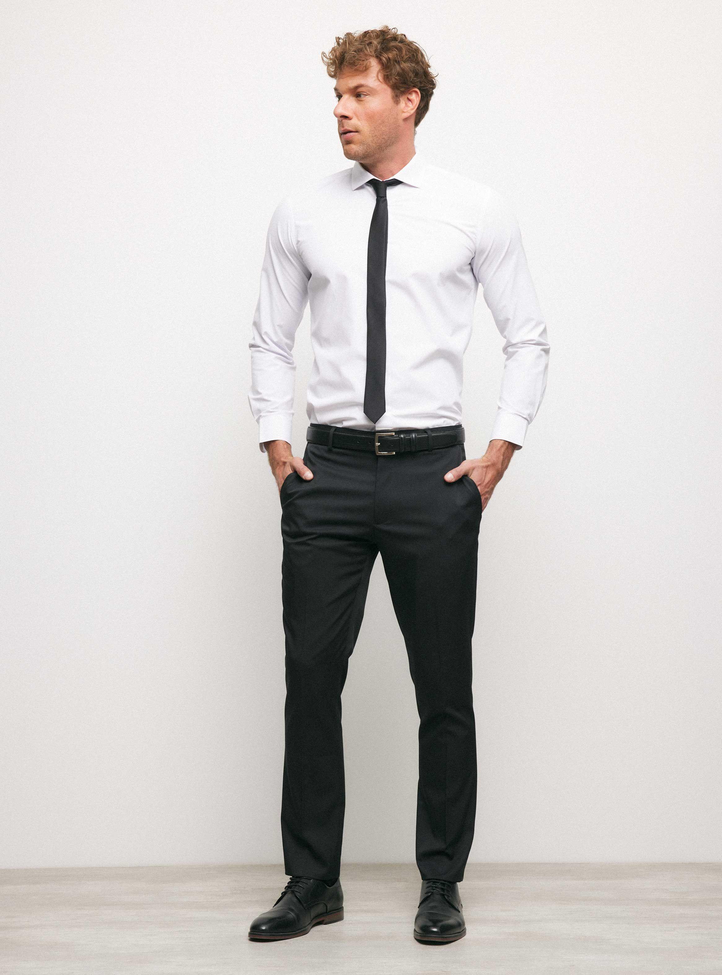 Camisa Vestir Blanca Slim Fit Básica-4