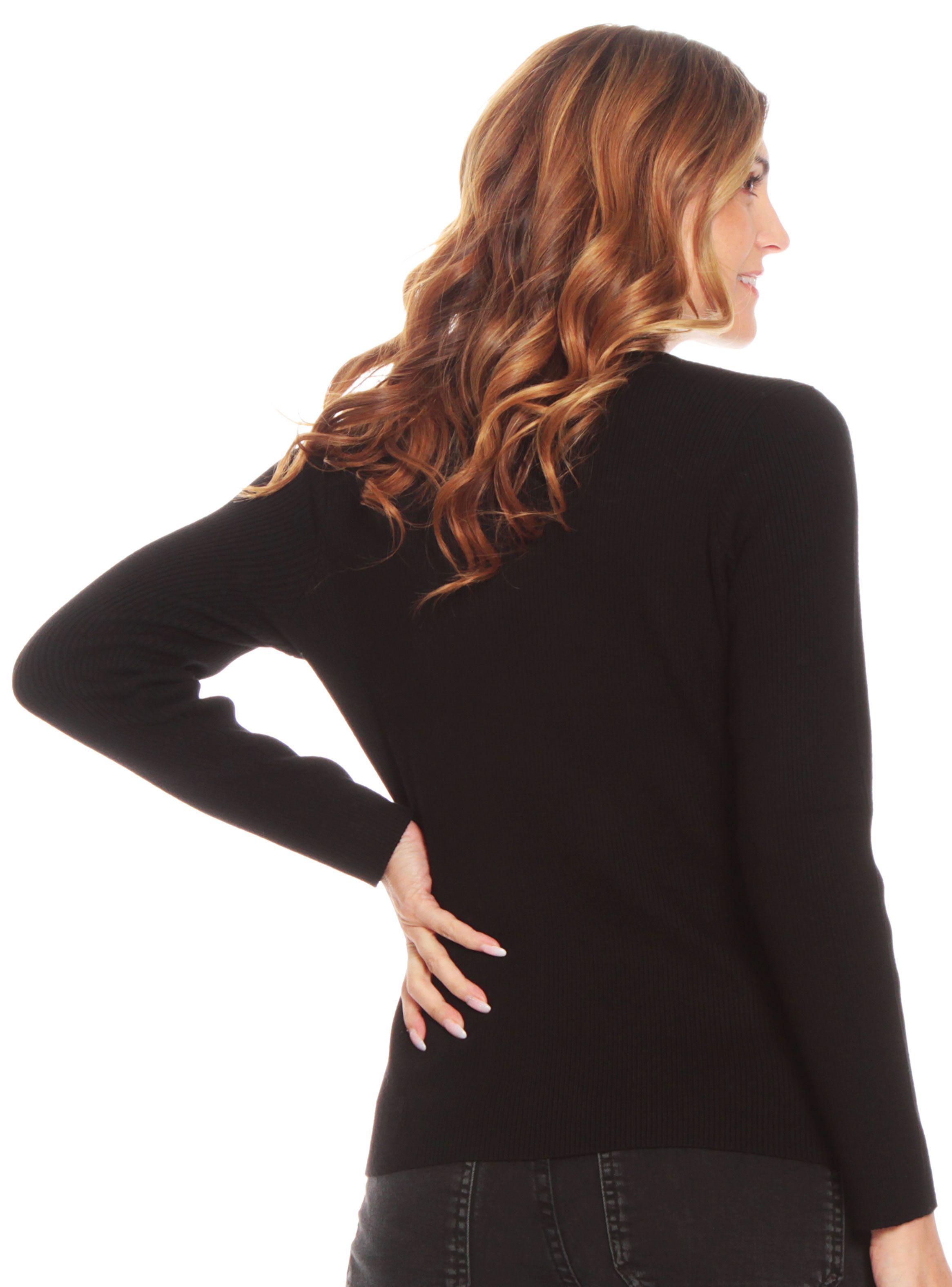 Sweater Manga Larga Cuello Alto Sólido-1