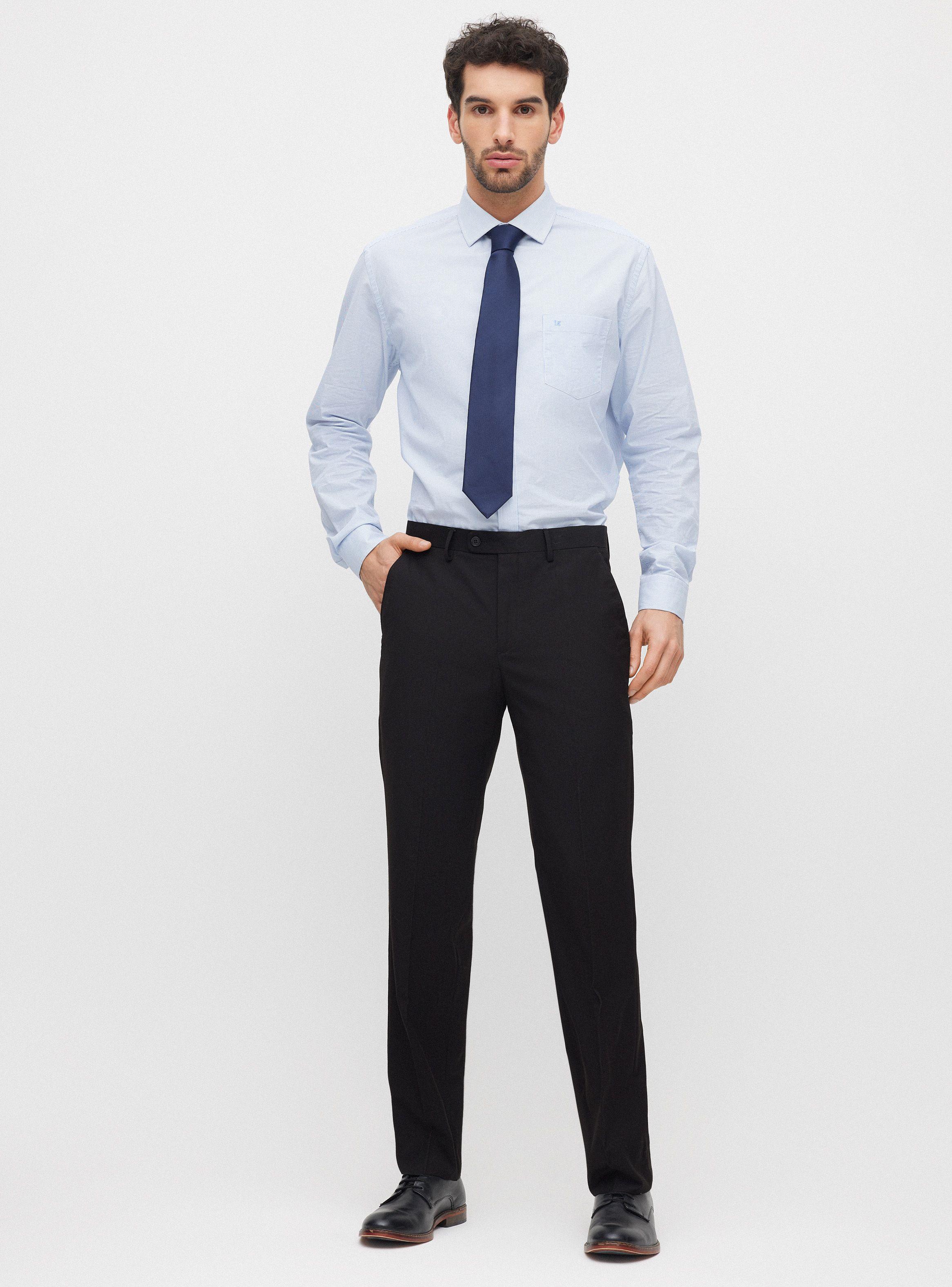 Pantalón de Vestir Clásico Azul Marino y Negro-3