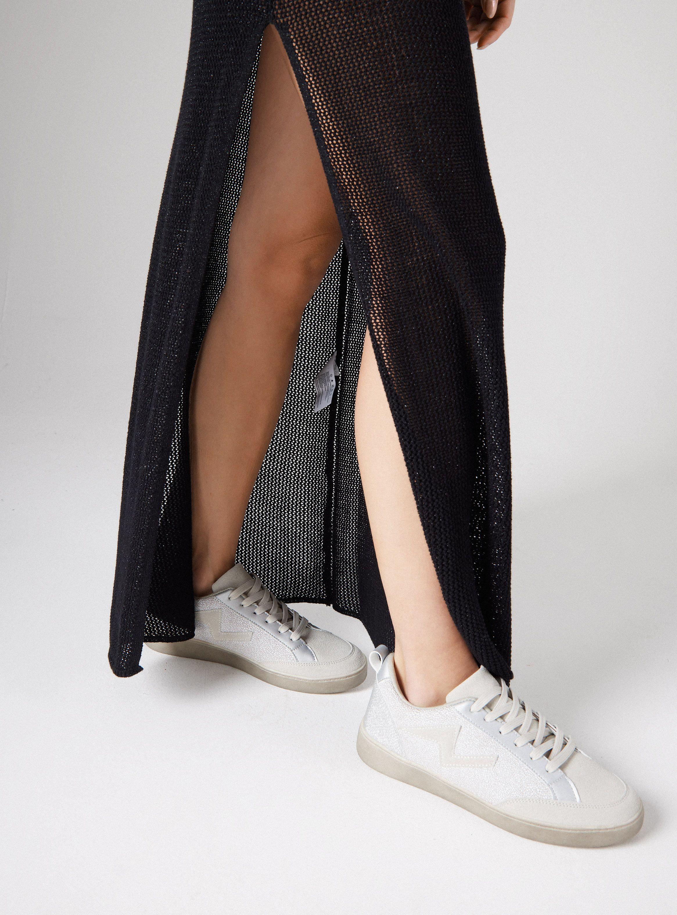 Falda Tejida De Lurex-3