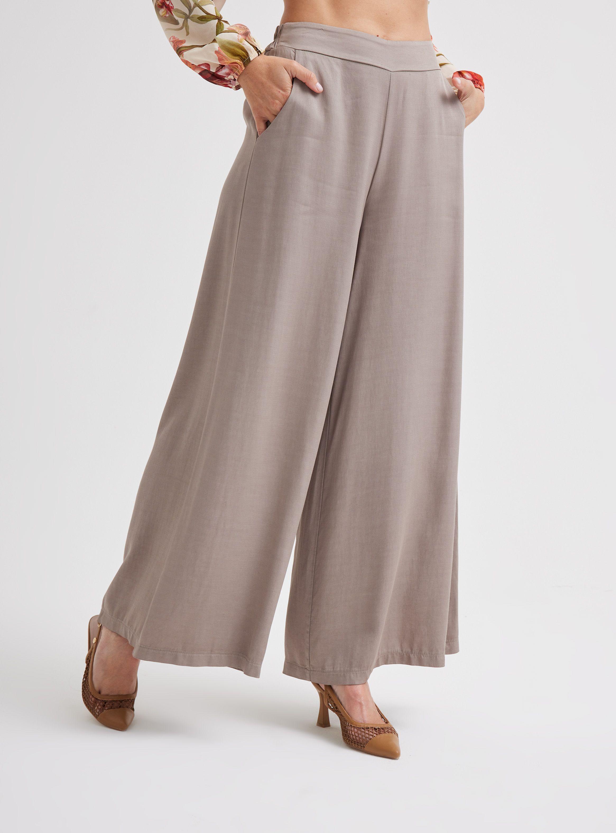 Pantalón Palazzo Cintura Elástica Hecho en Italia-0