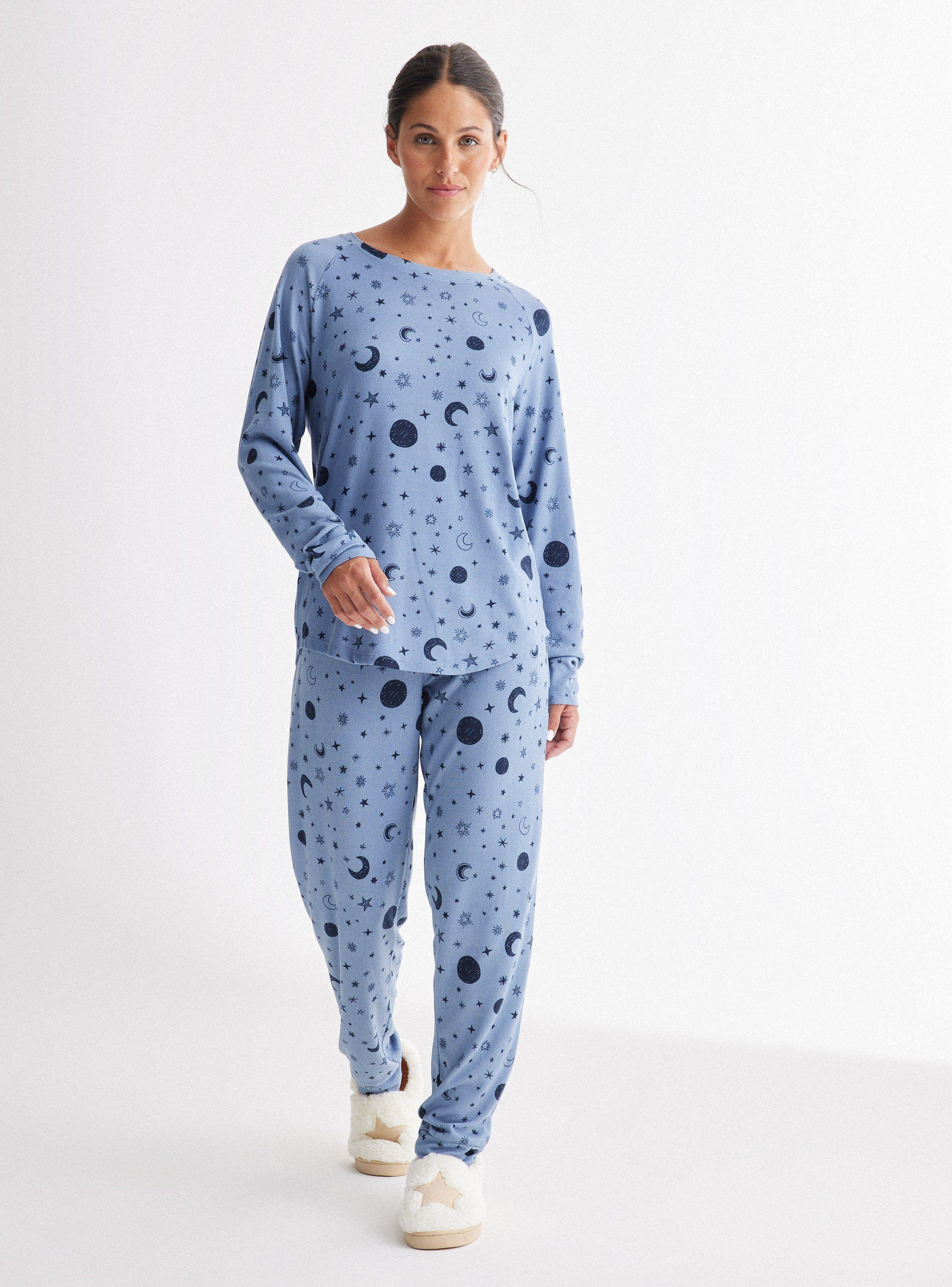 Pijama Largo Full Print Tela Tejida-4