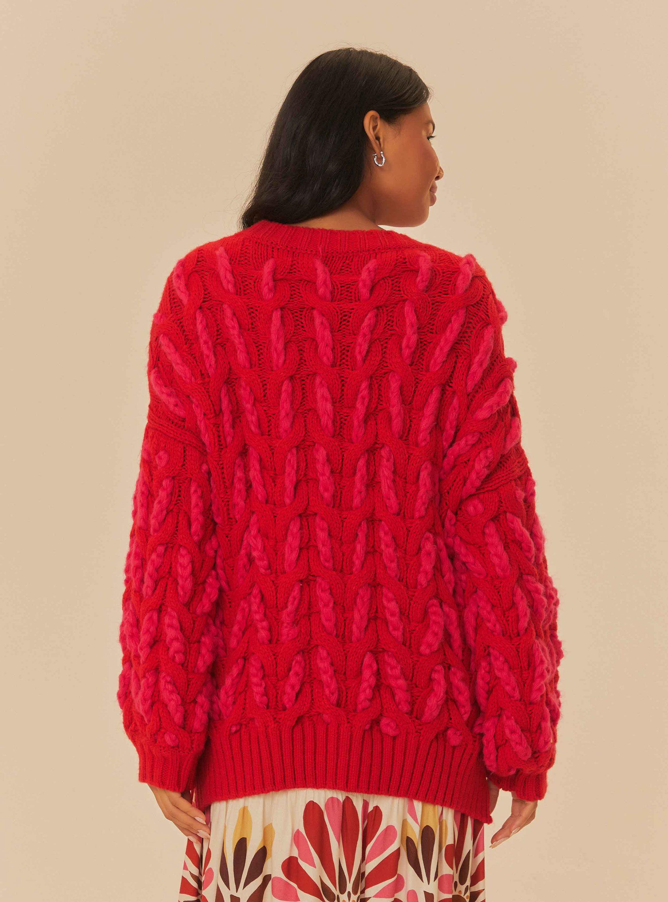 Chaleco Cuello Redondo Con Botones Rosado-2