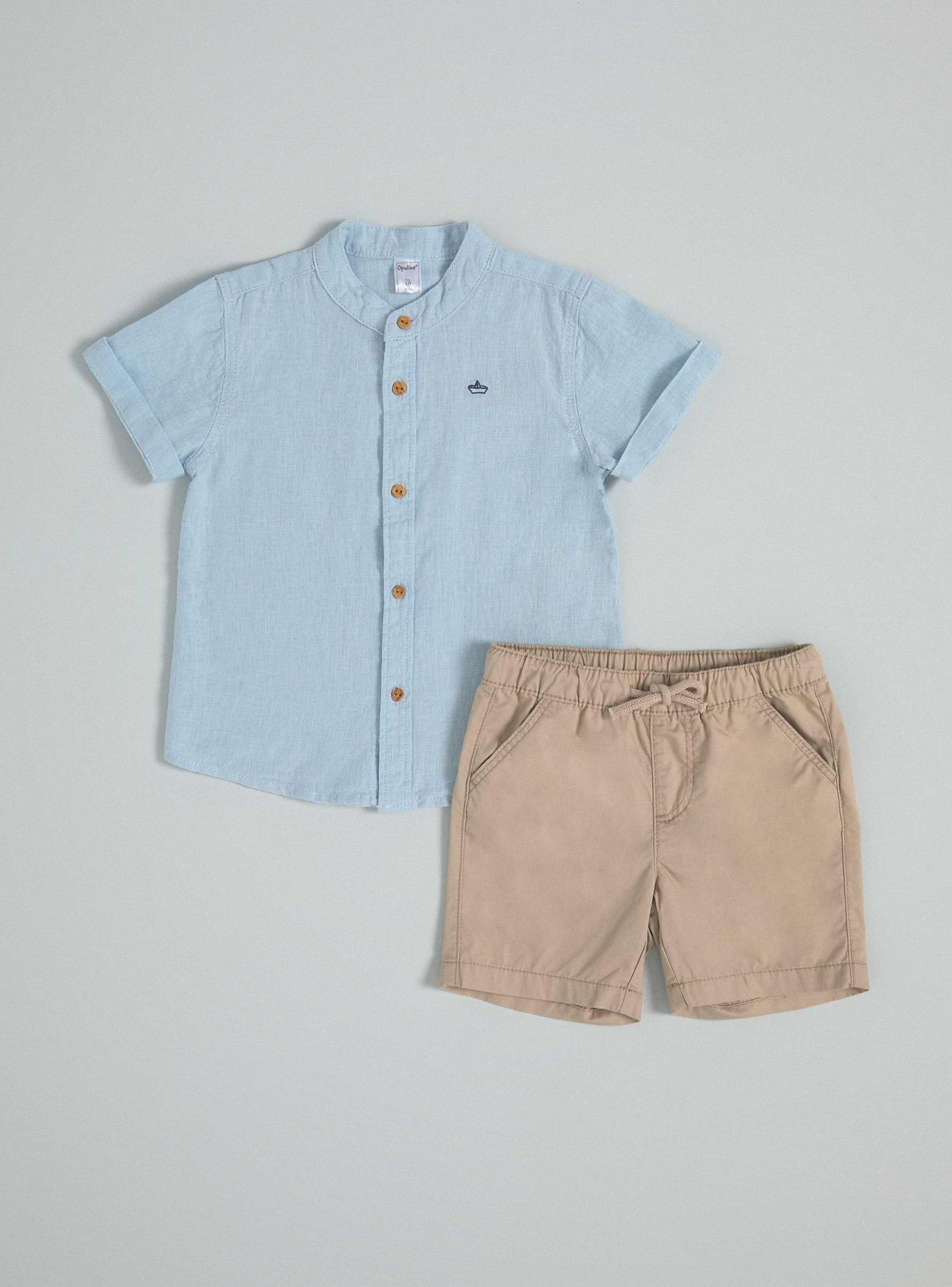 Conjunto Camisa con Pantalón Lisos-0