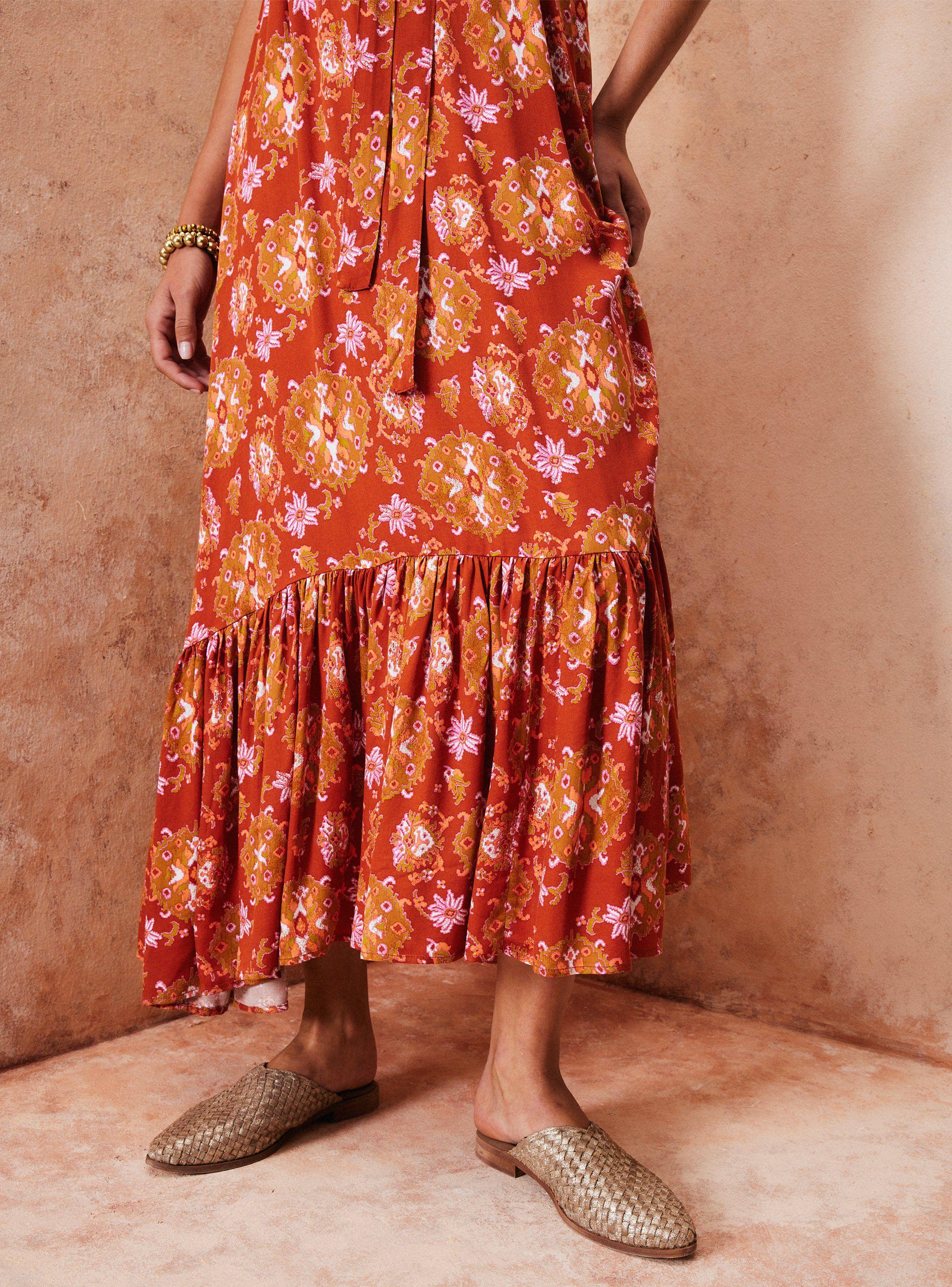 Vestido Estampado y Aplicación en Escote-3