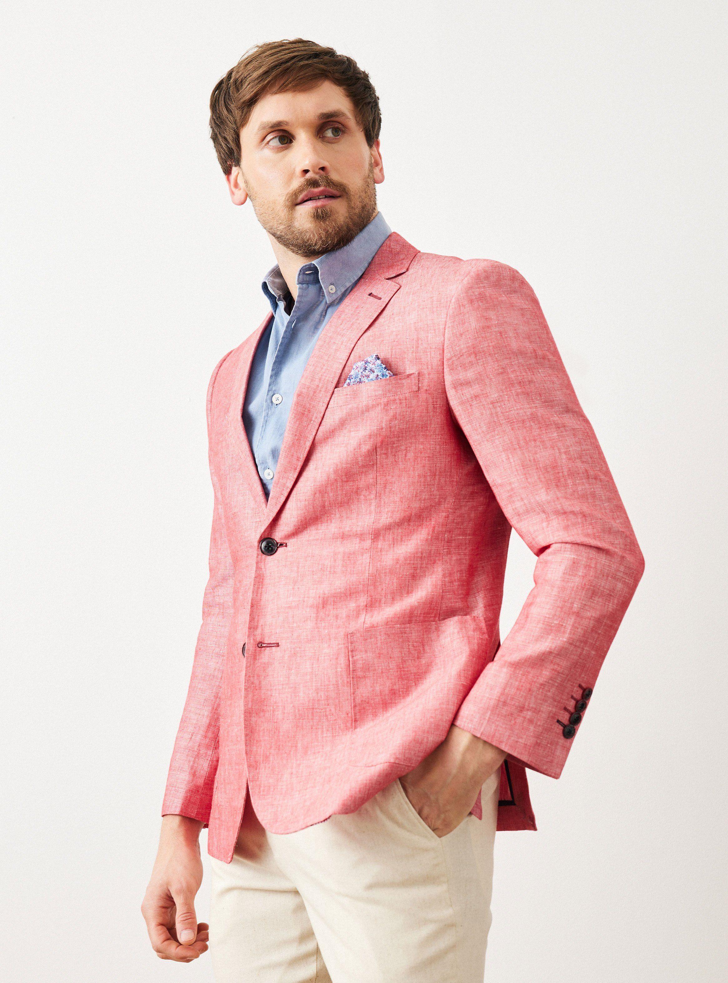 Vestón Recto Tela con Lino Slim Fit de Legacy