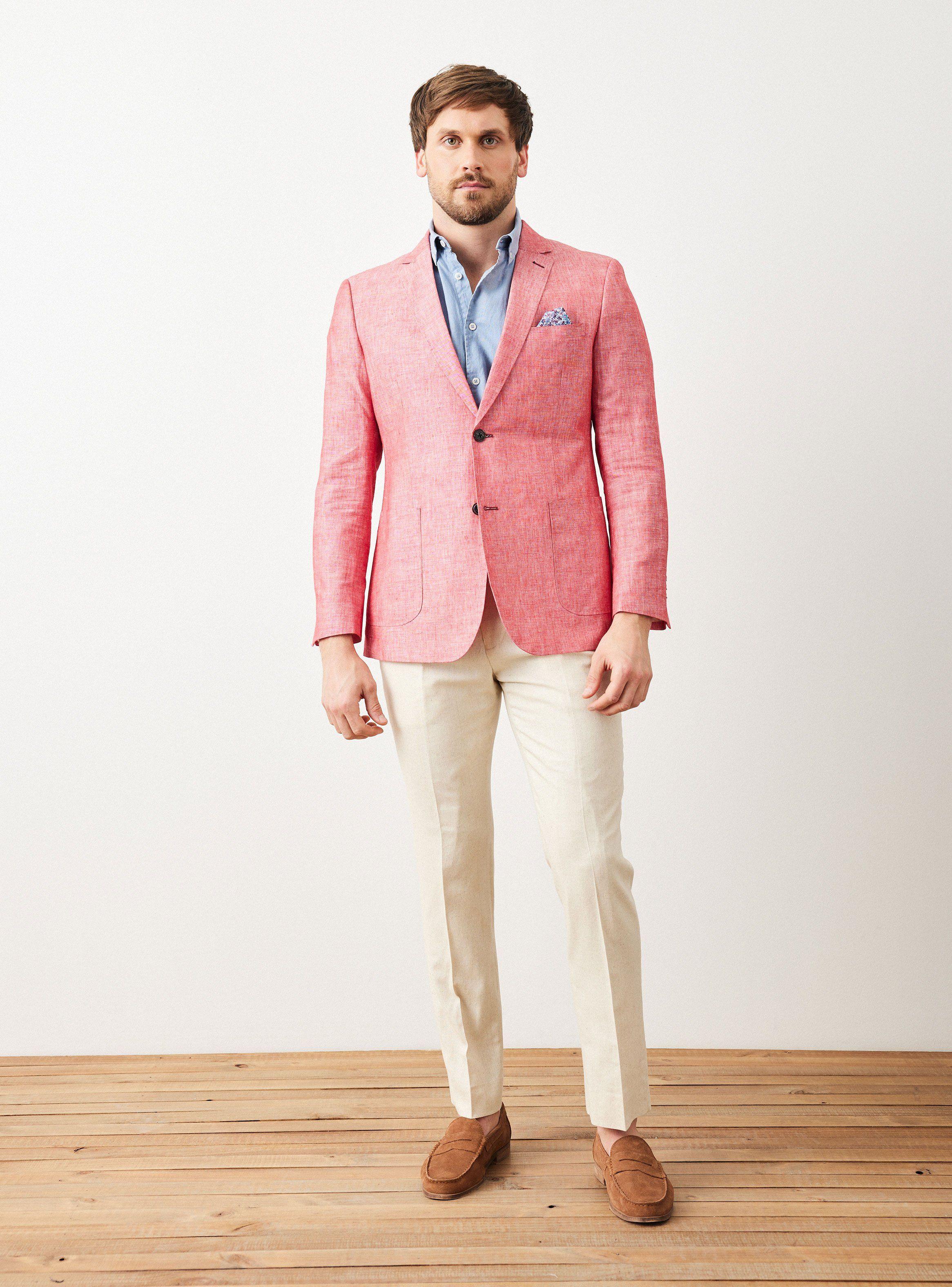 Vestón Recto Tela con Lino Slim Fit de Legacy