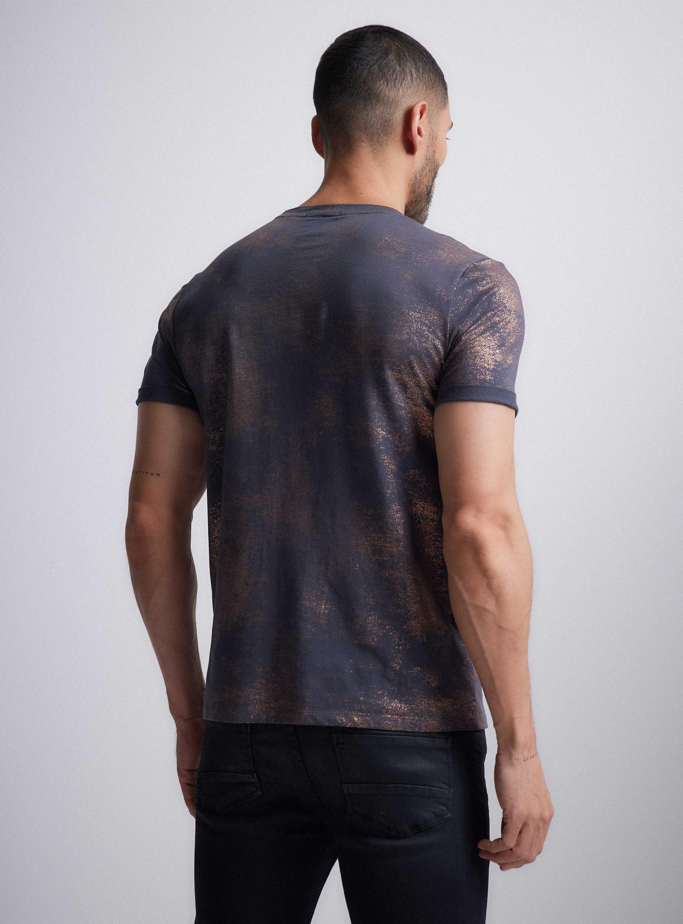 Polera Full Estampado Metalizado Cobre-1