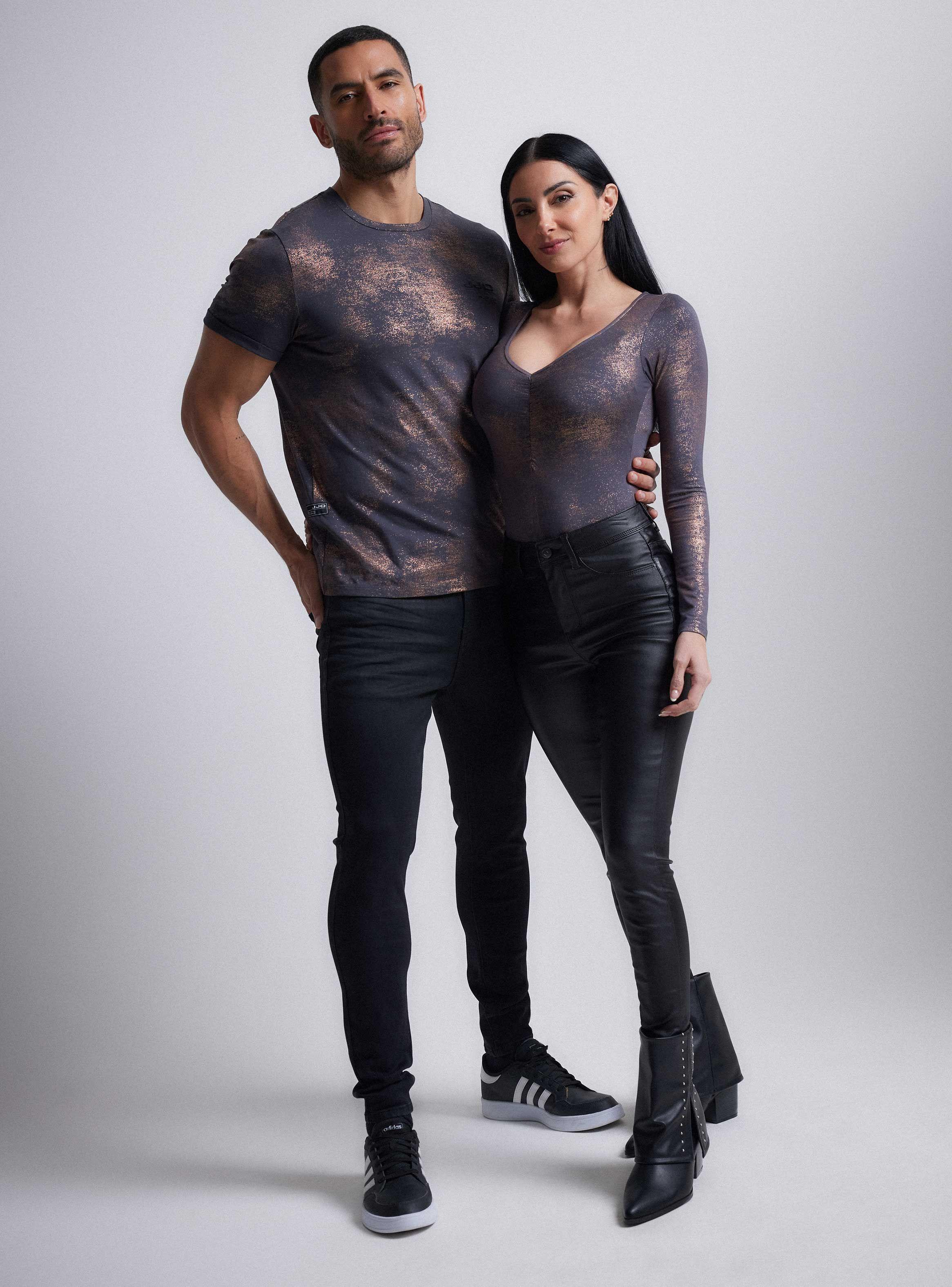 Polera Full Estampado Metalizado Cobre-4