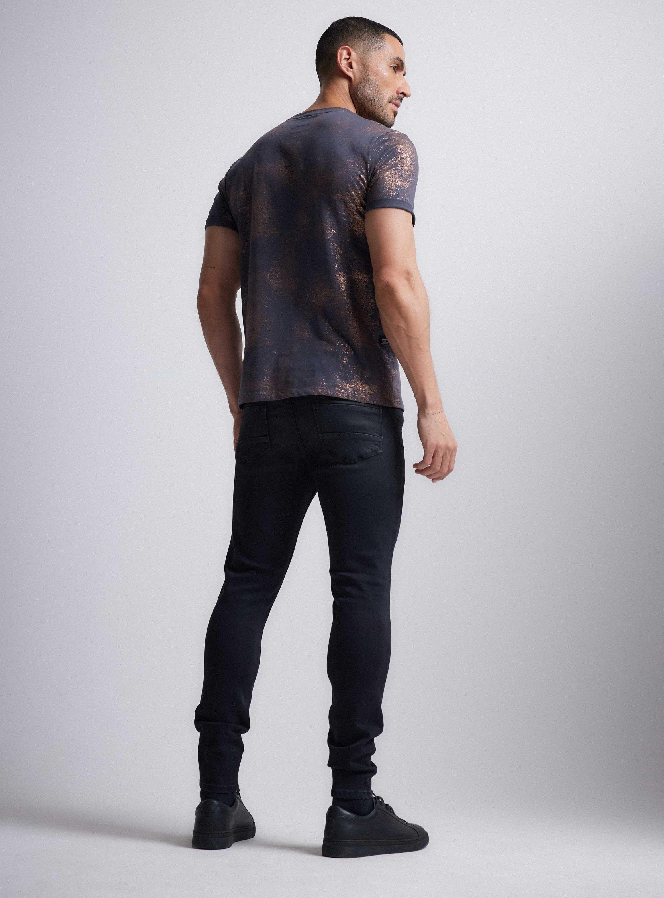 Polera Full Estampado Metalizado Cobre-5