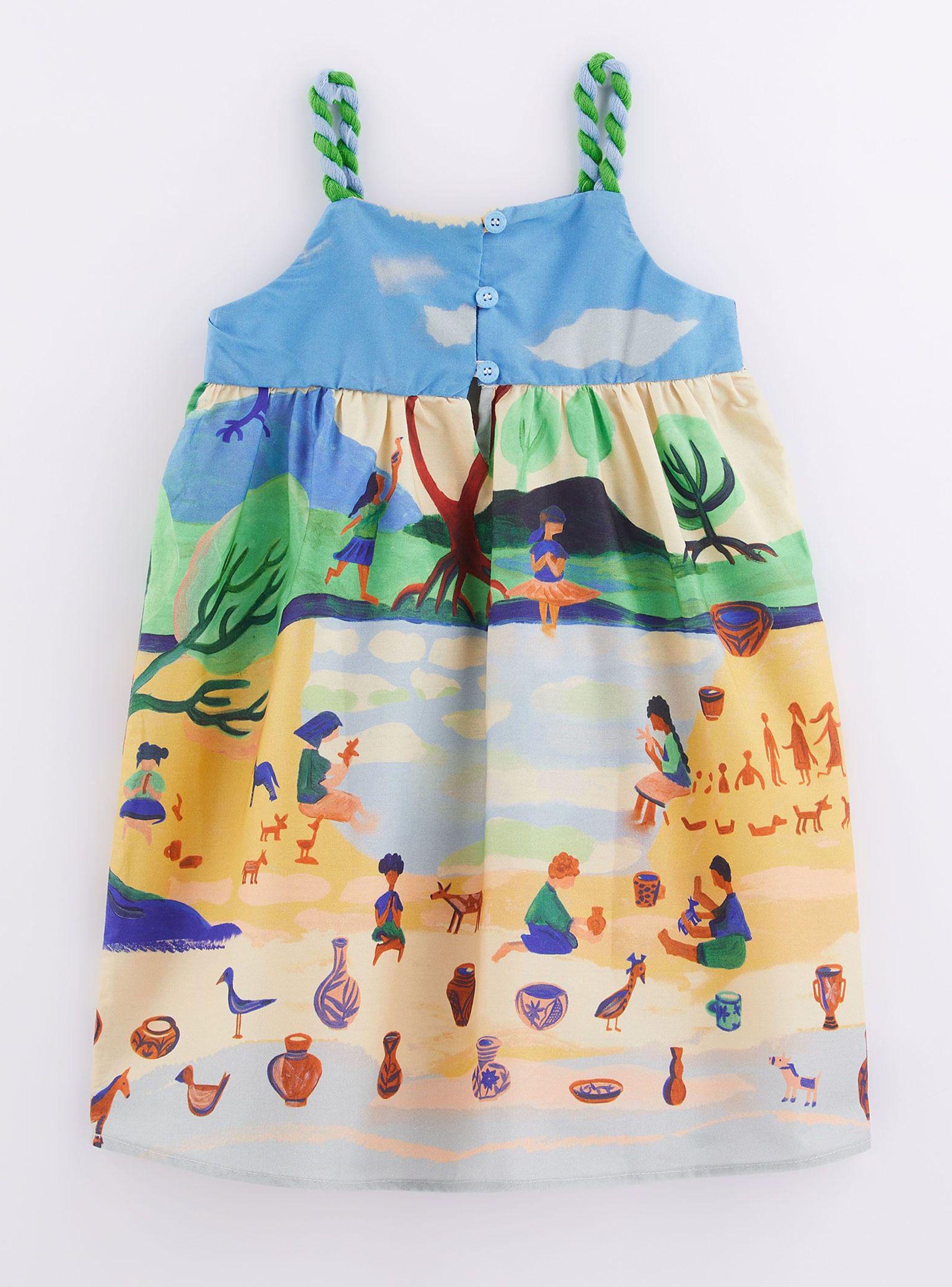 Vestido Niña con Ilustración de Paisaje-1