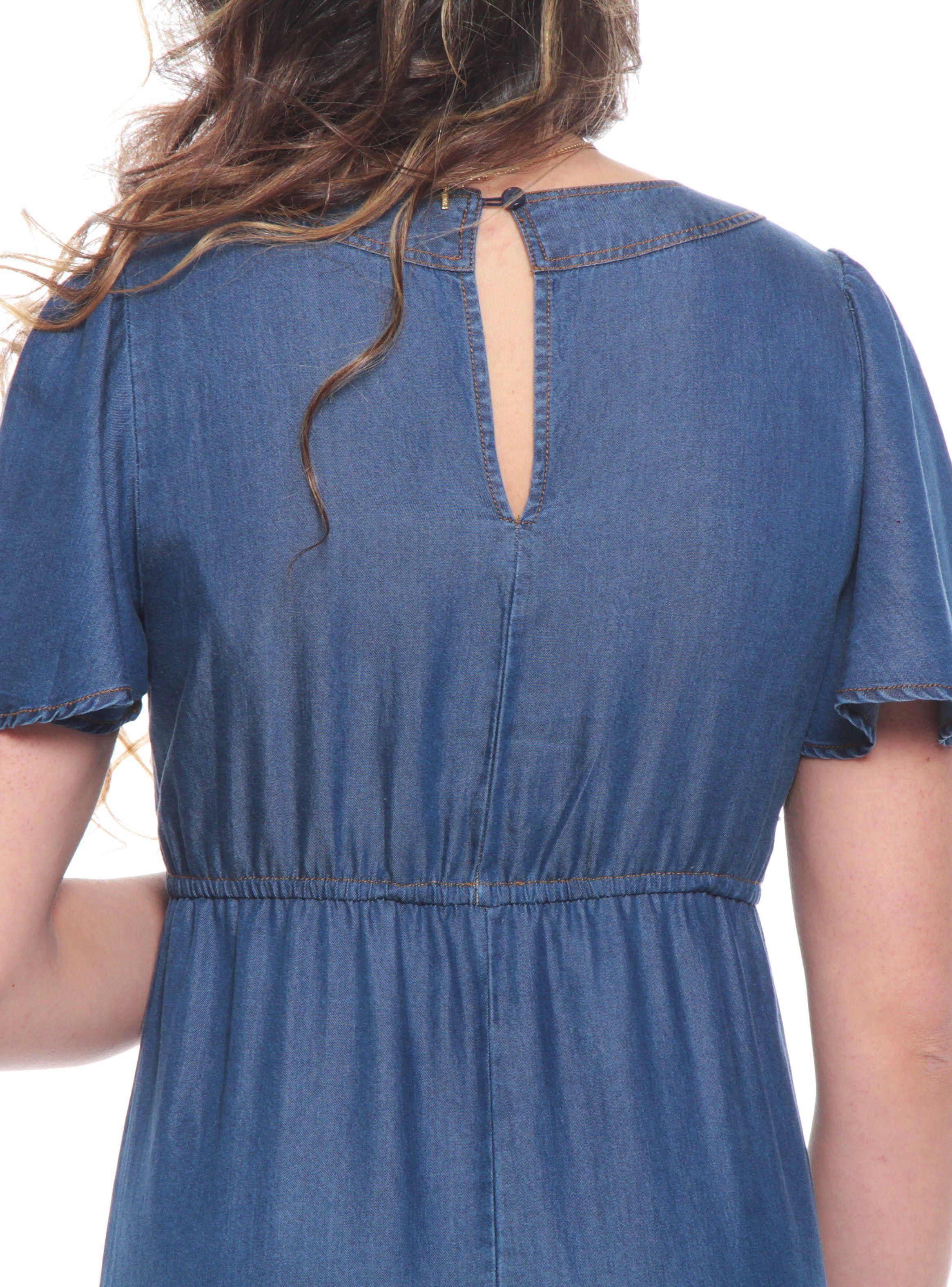 Vestido Manga Corta Tencel Escote V-4