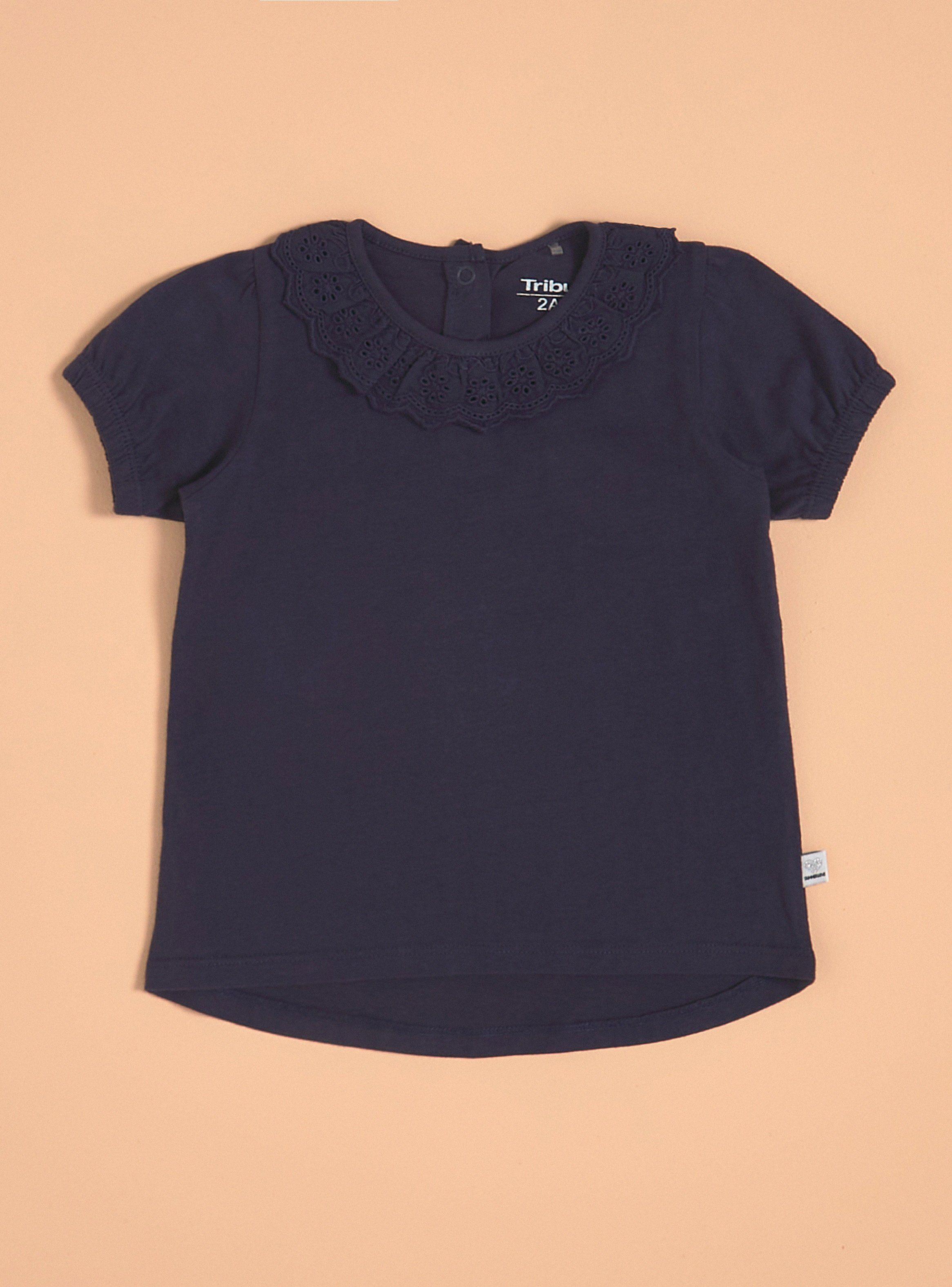 Polera con Manga Globo y Cuello Broderie-0