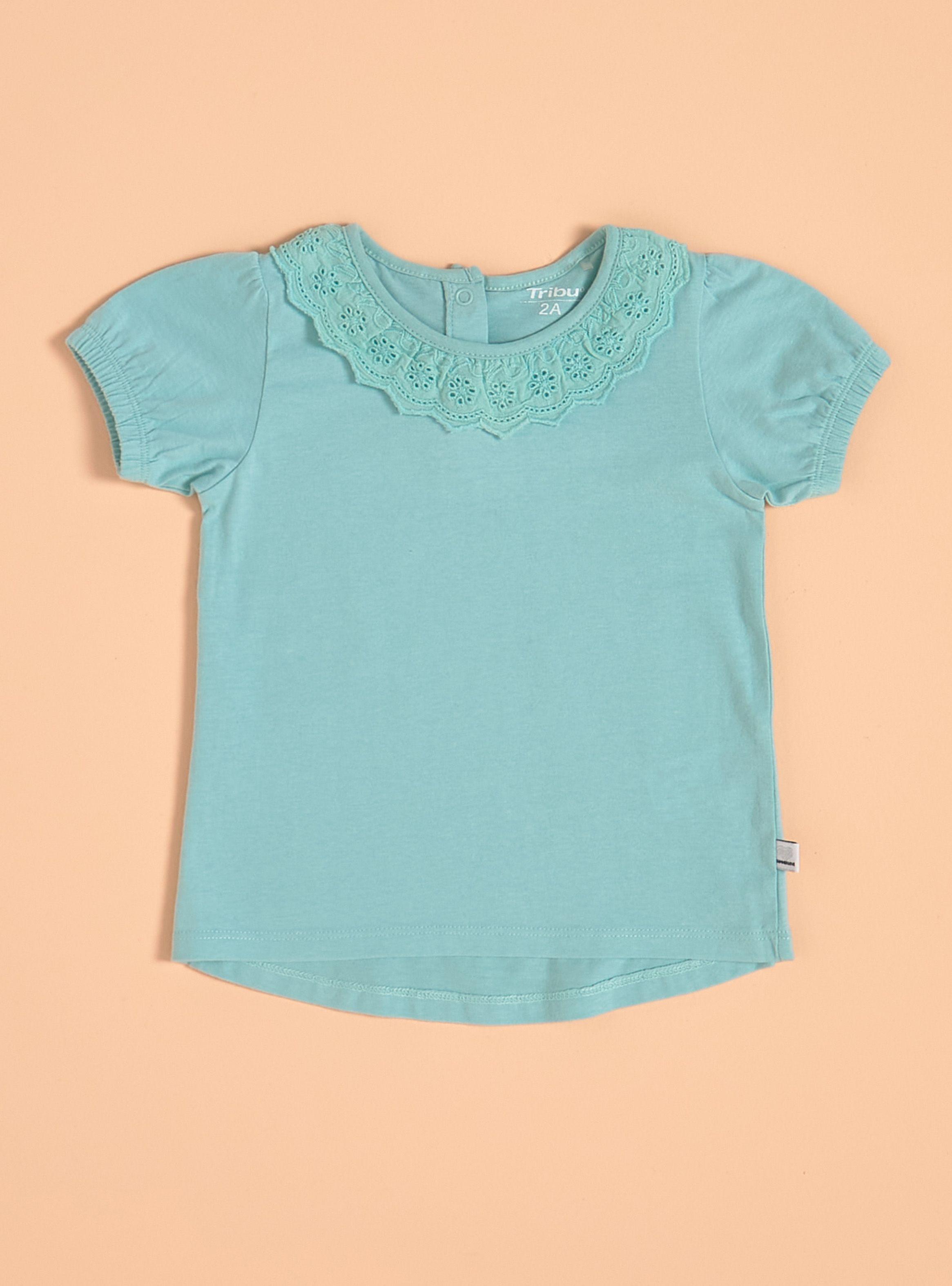 Polera con Manga Globo y Cuello Broderie-0