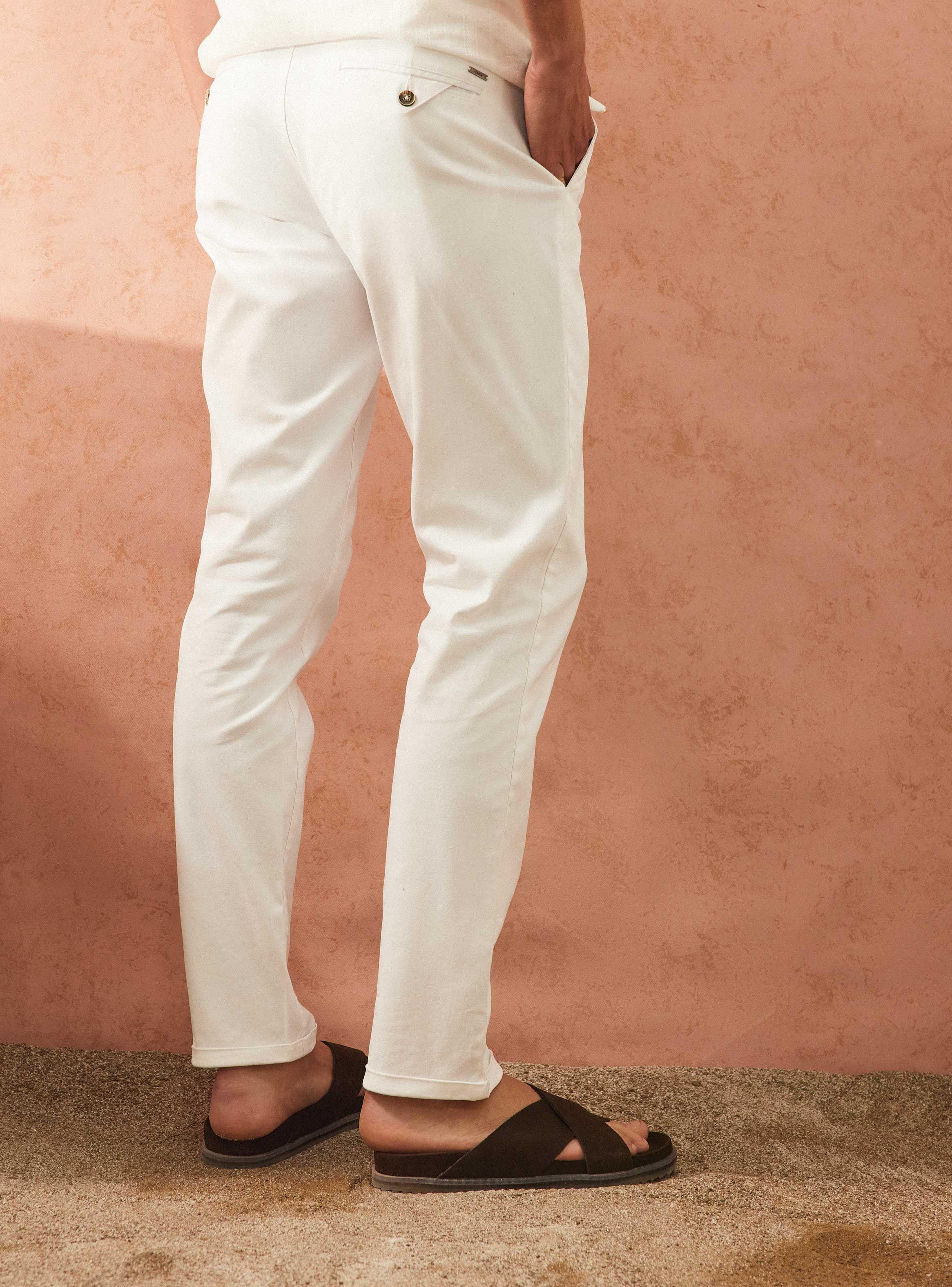 Pantalón Clásico Blanco-1