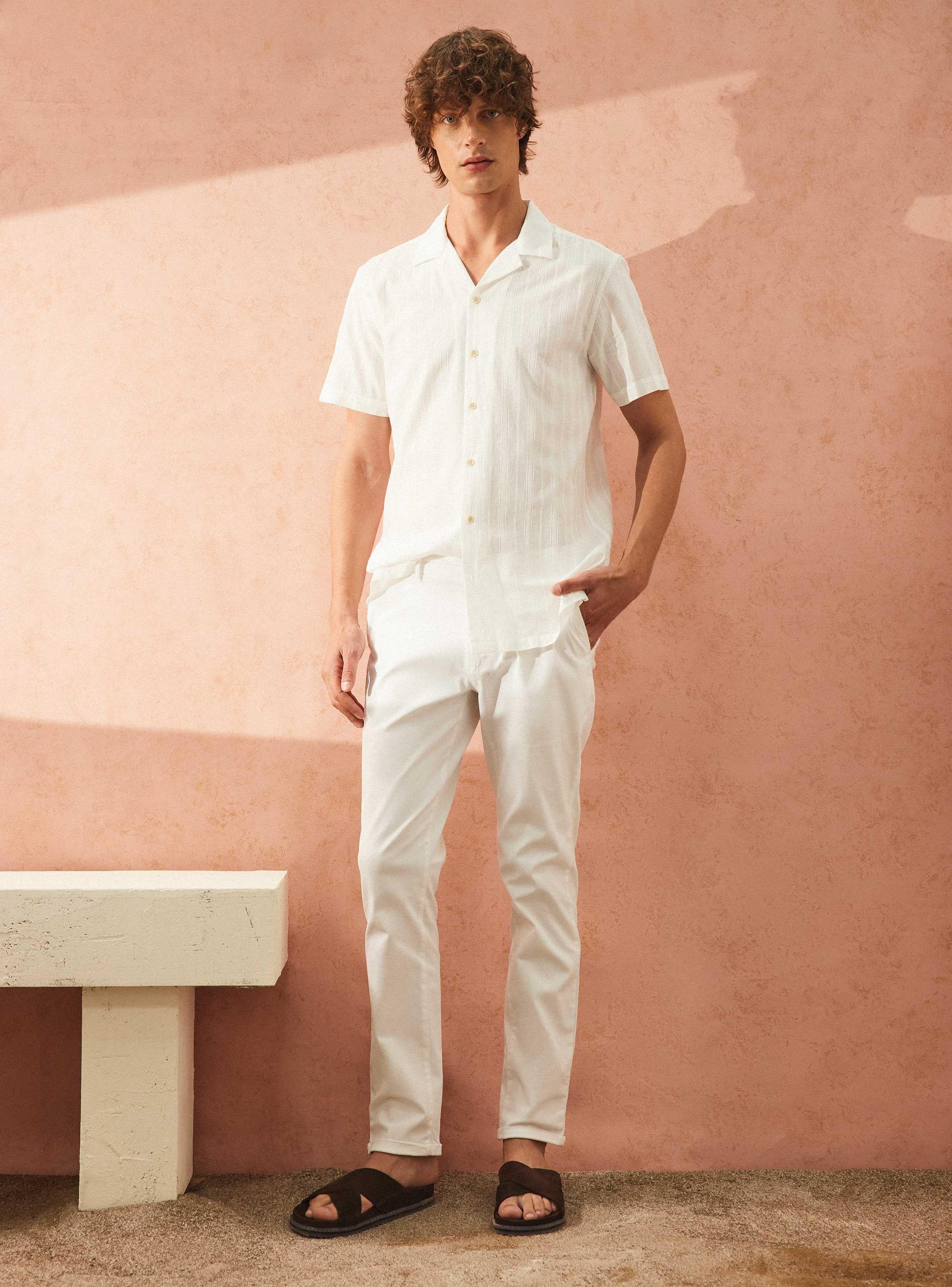 Pantalón Clásico Blanco-4