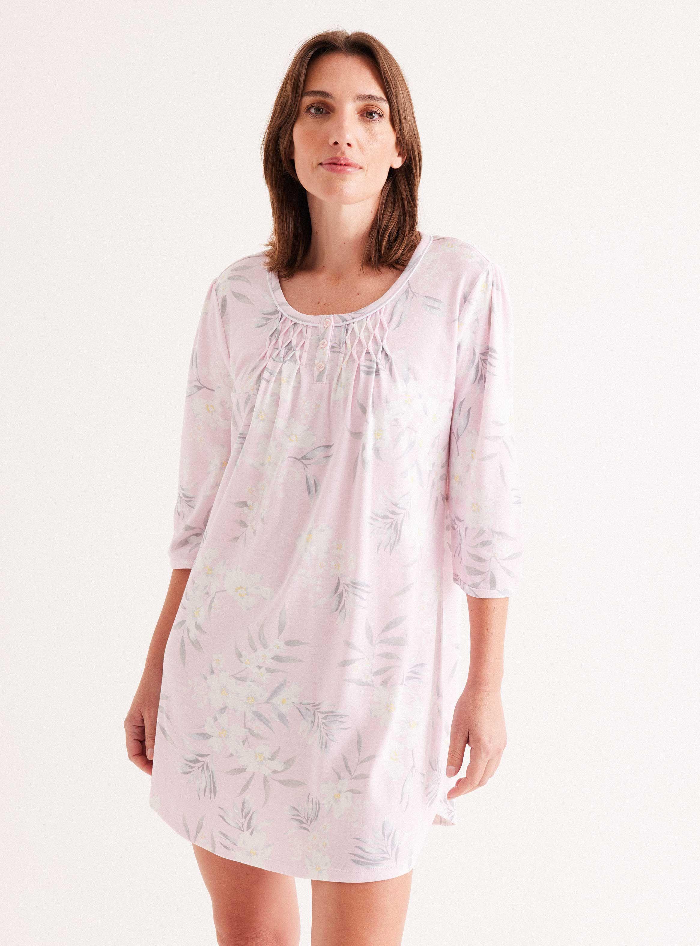 Camisa de Dormir Full Print Cuello Redondo-0