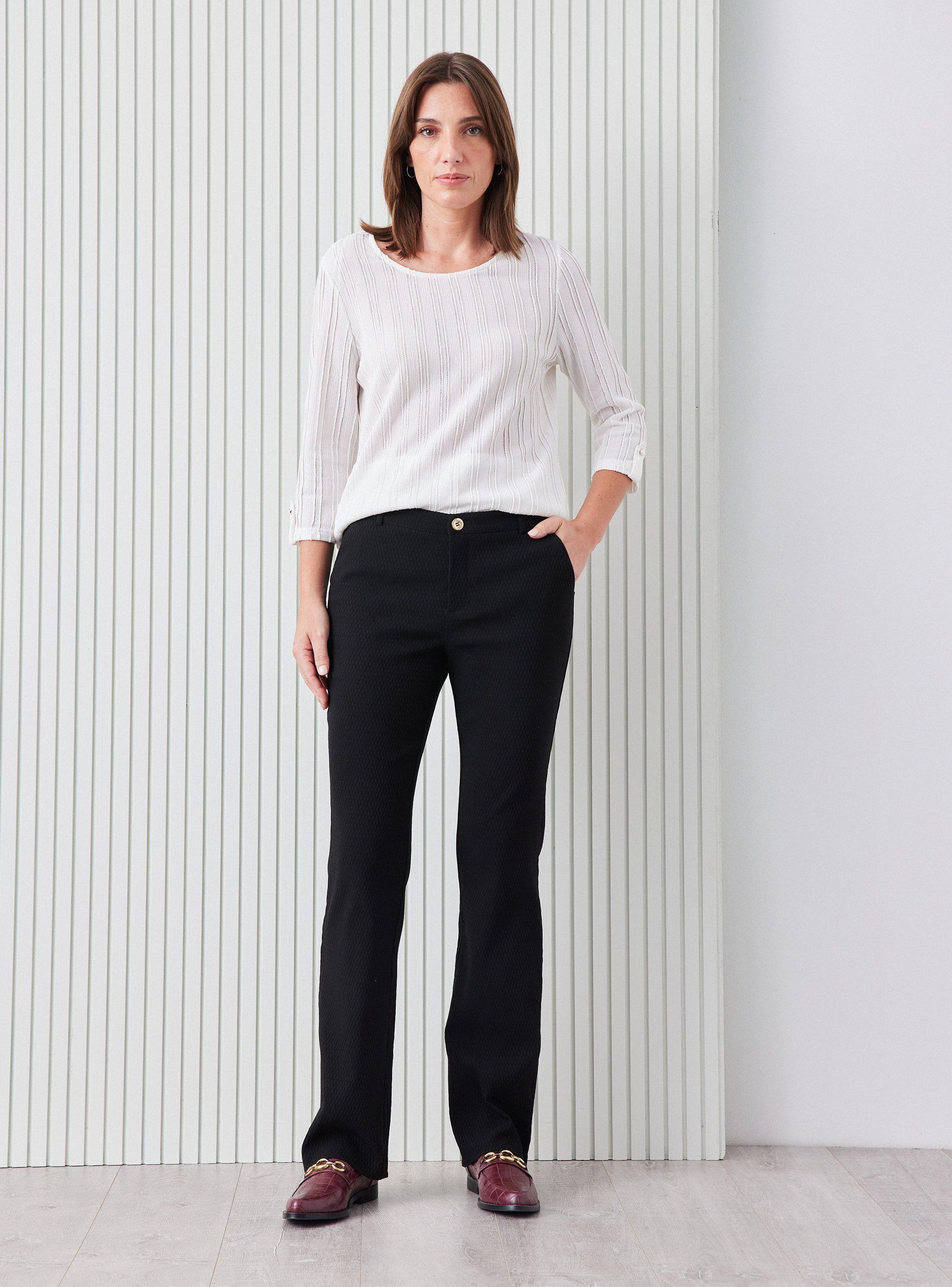 Pantalón Jacquard Elásticado Corte Recto-4