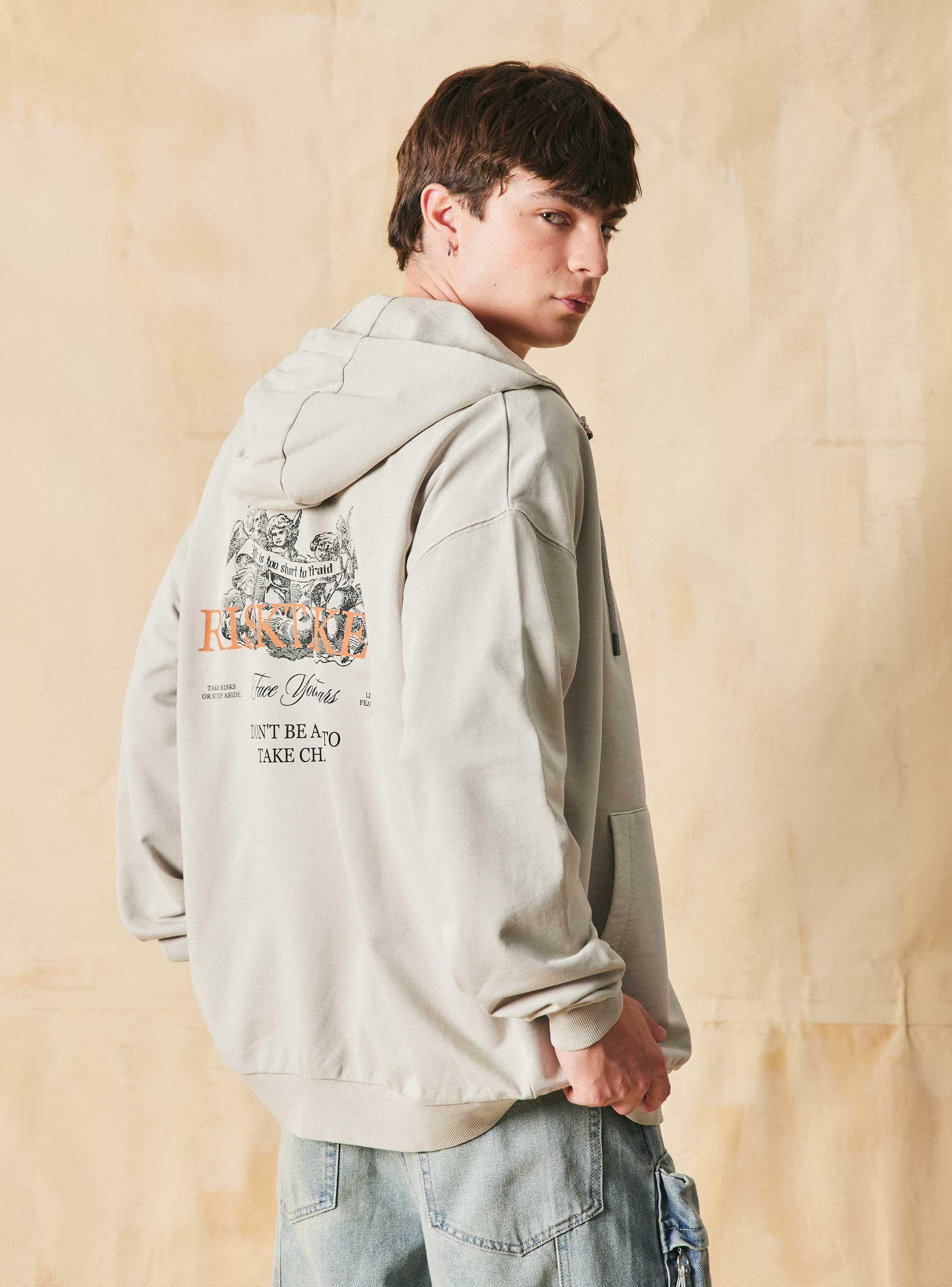 Polerón Fullzip Capucha Print Risktake-1