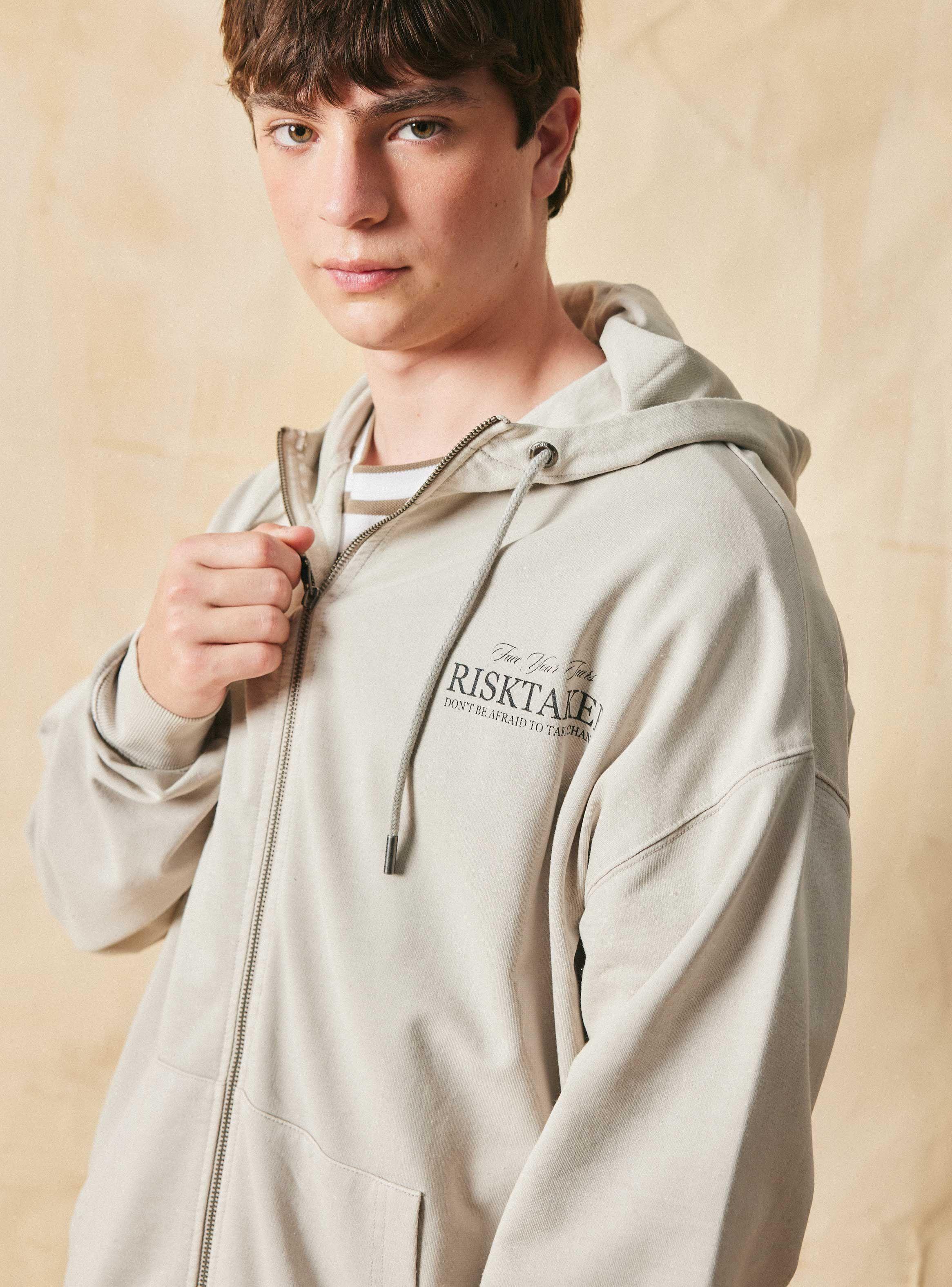 Polerón Fullzip Capucha Print Risktake-2