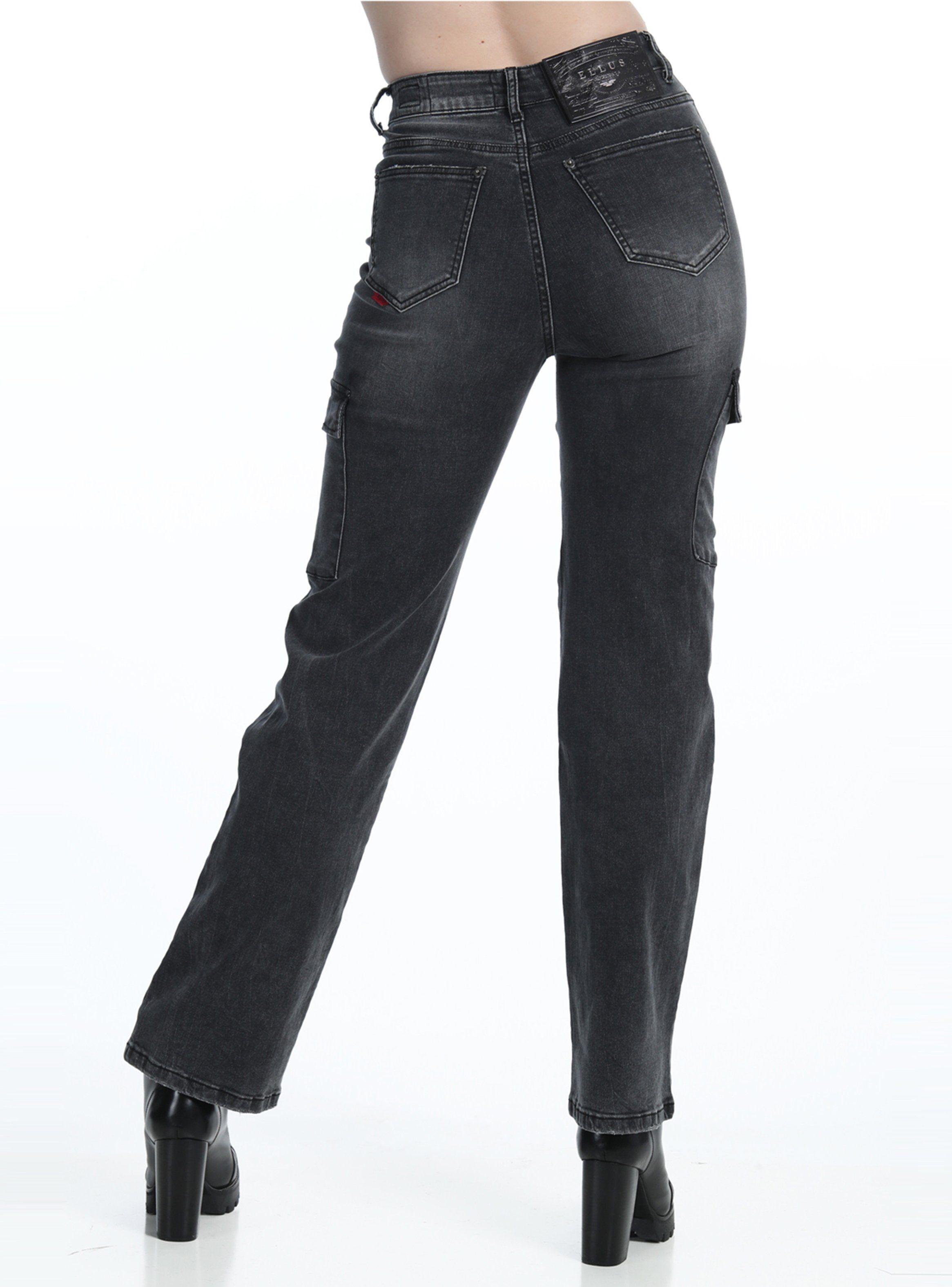 Jeans Cargo Washed Black-1