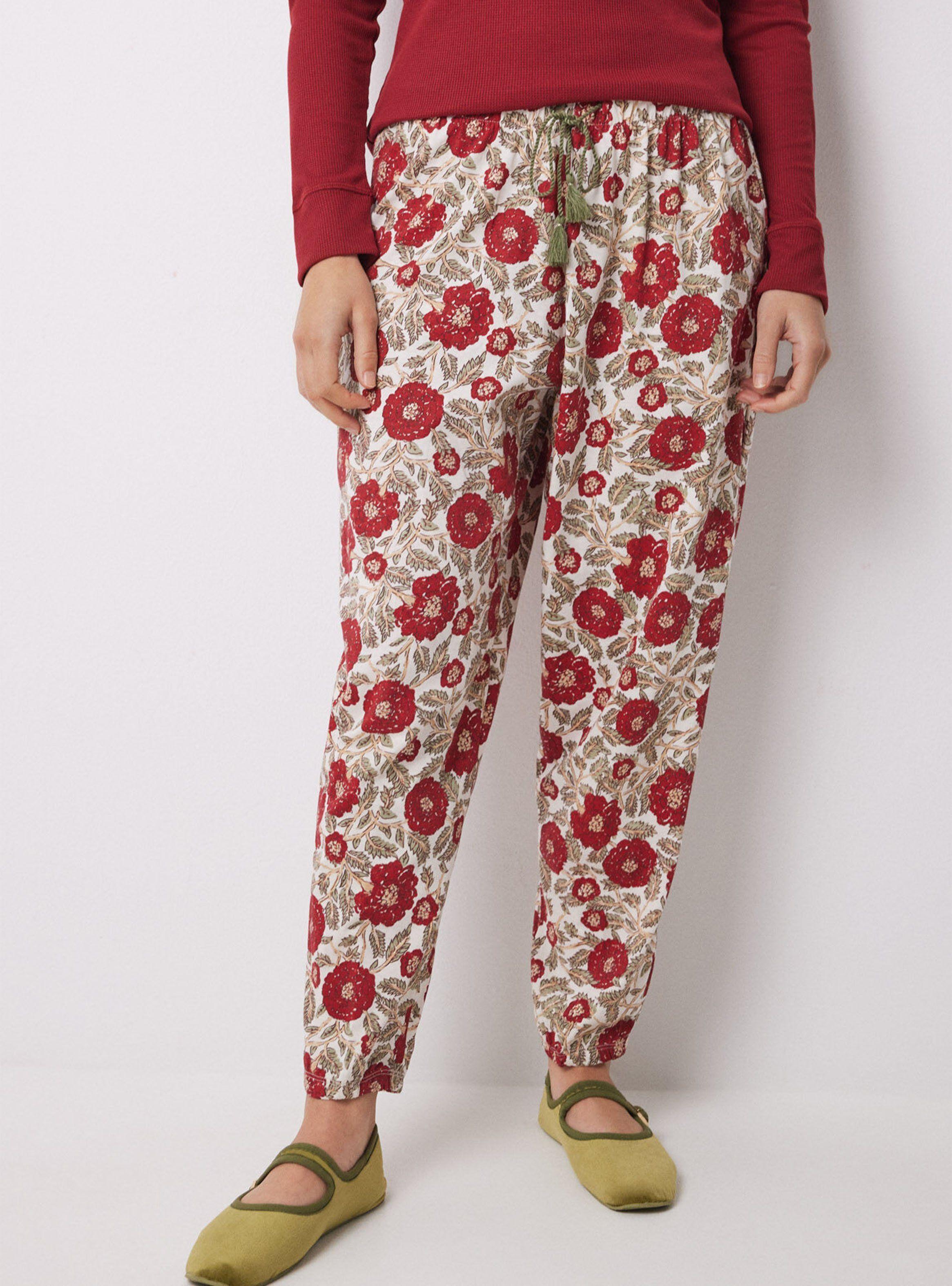 Pantalón Pijama Flores Algodón-0
