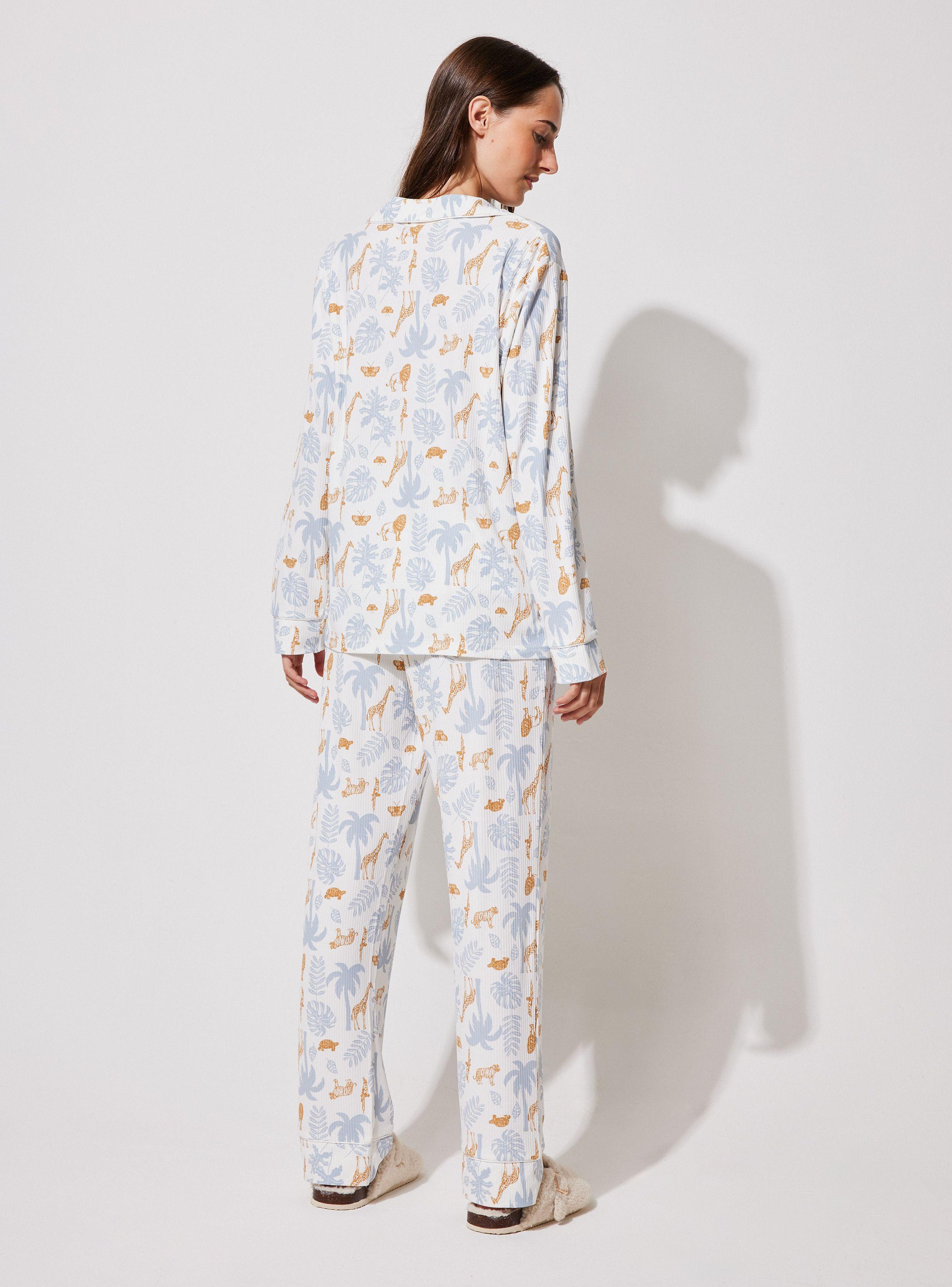Pijama Camisero Full Print Tela Rib-5