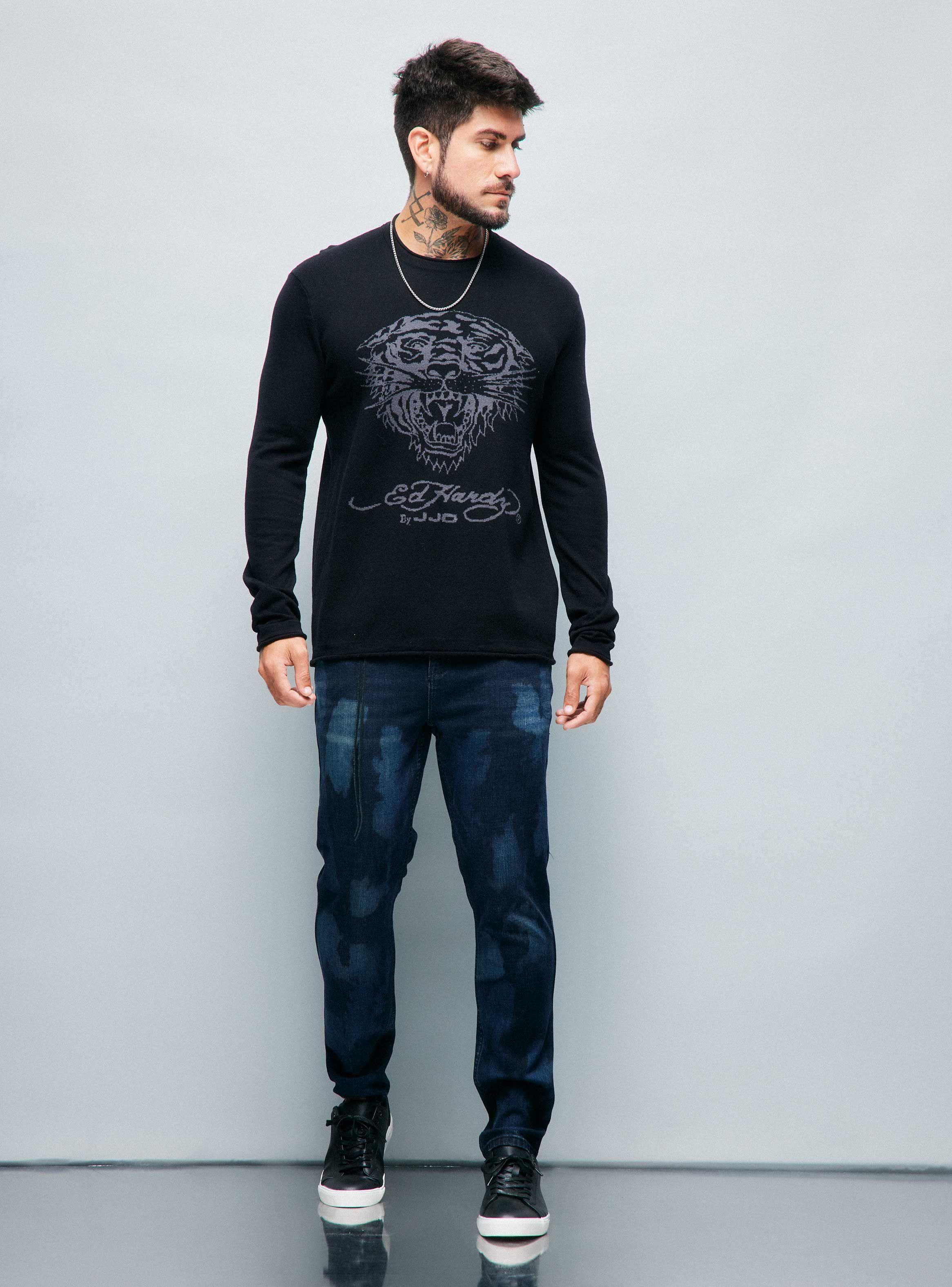 Sweater Ed Hardy Jacquard Tigre-4