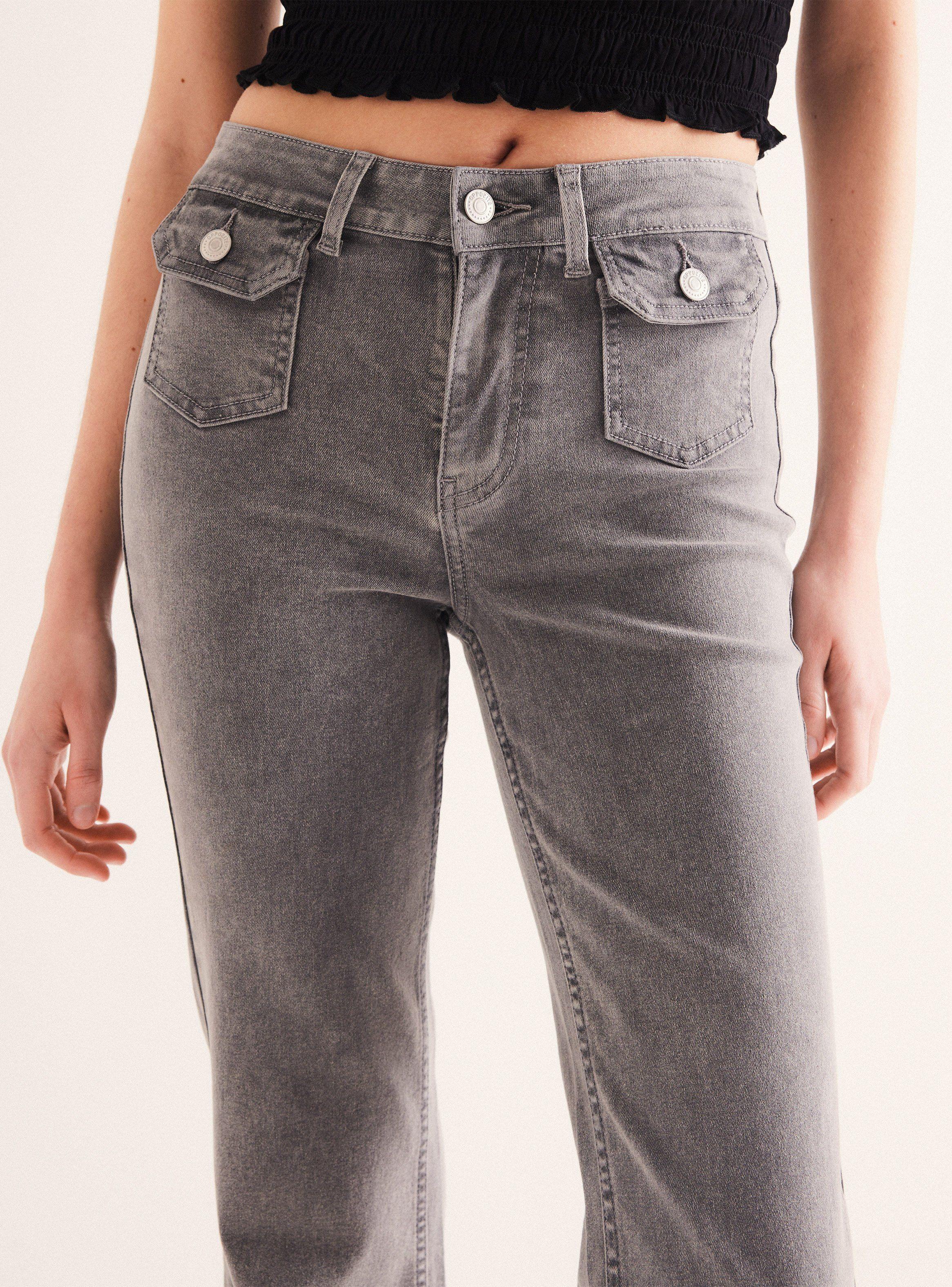 Jeans Bolsillos Delantero Tapeta Tiro Bajo-2